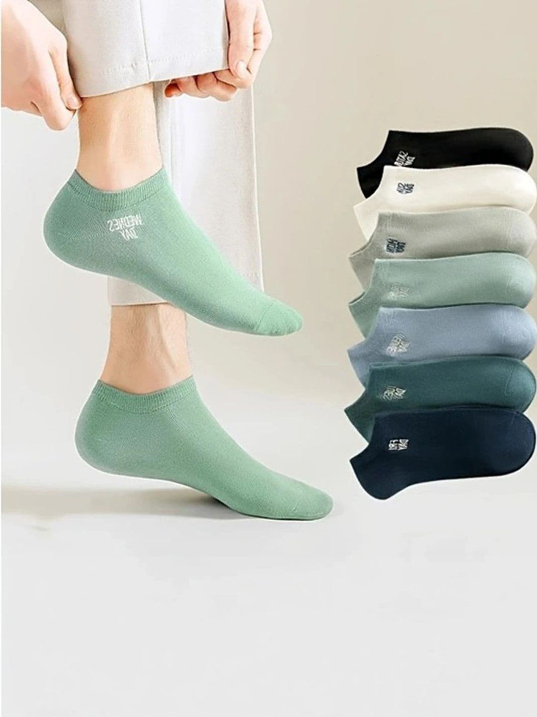 BEAR&BEYOND Men Pack of 7 Cotton Assorted Ankle Length Socks - view 1