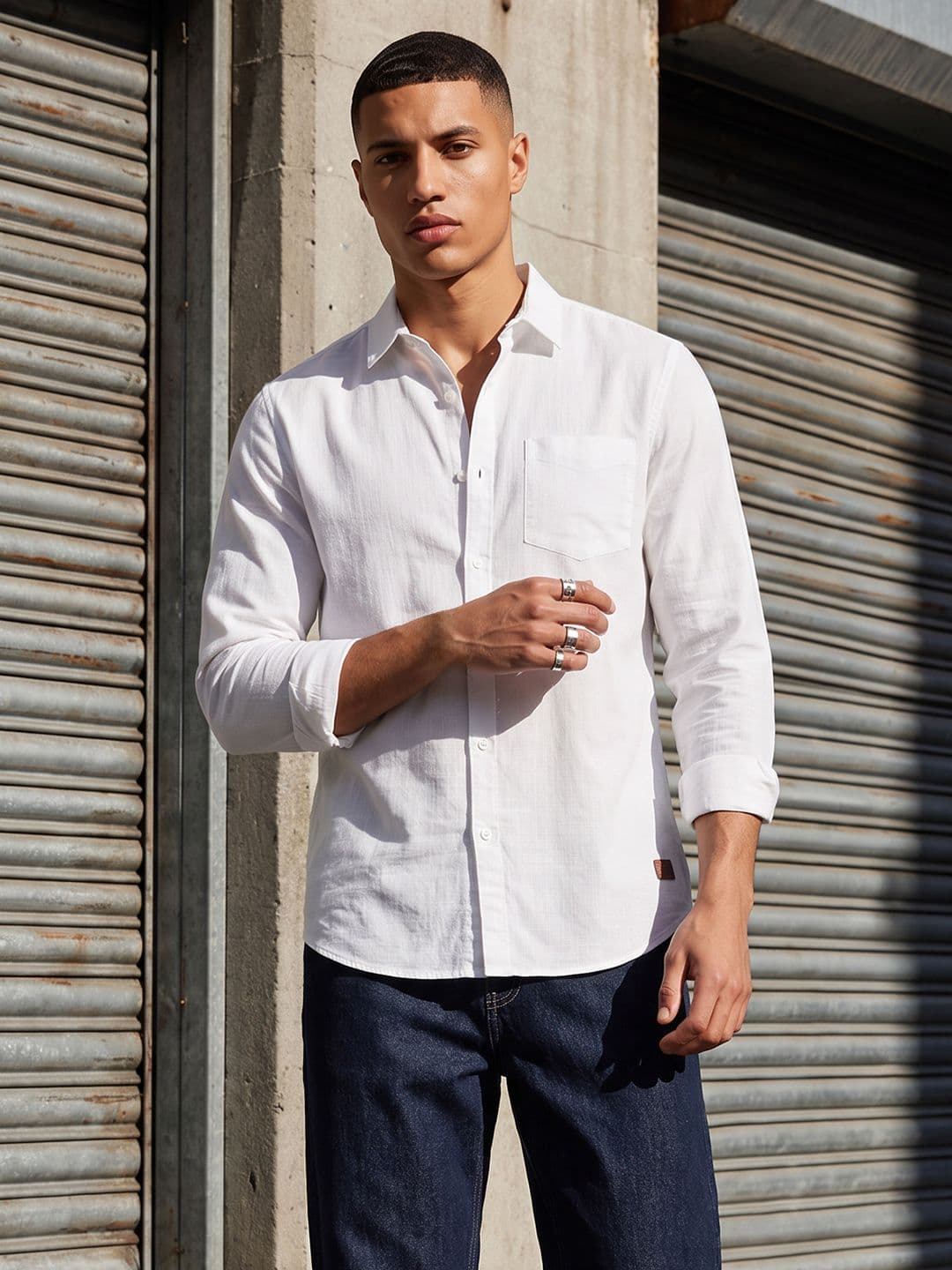 The Roadster Life Co. Self Design Pure Cotton Casual Shirt - view 1