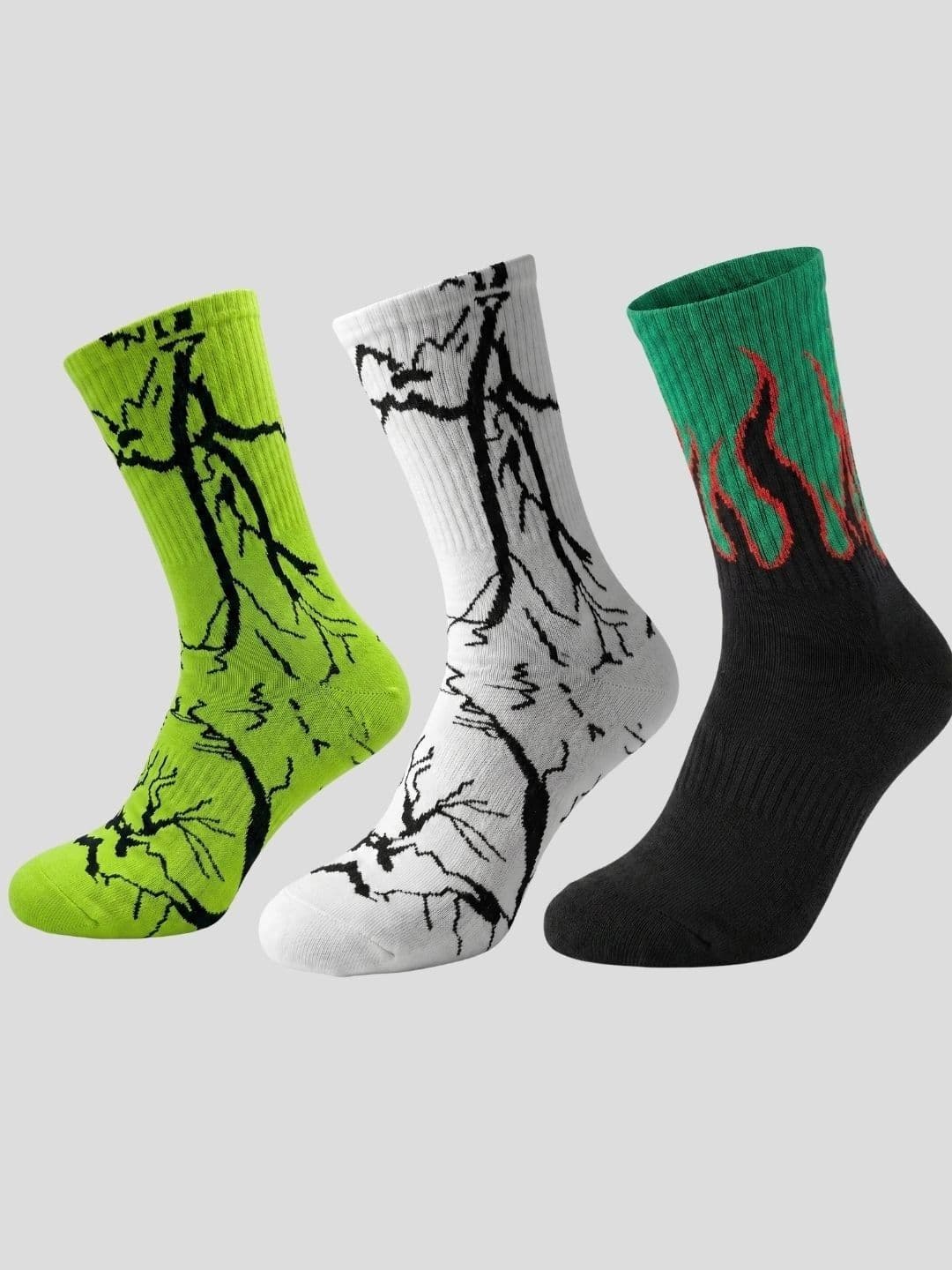 Moda Rapido Men Pack of 3 Cotton Blend Patterned Calf Length Socks - view 1