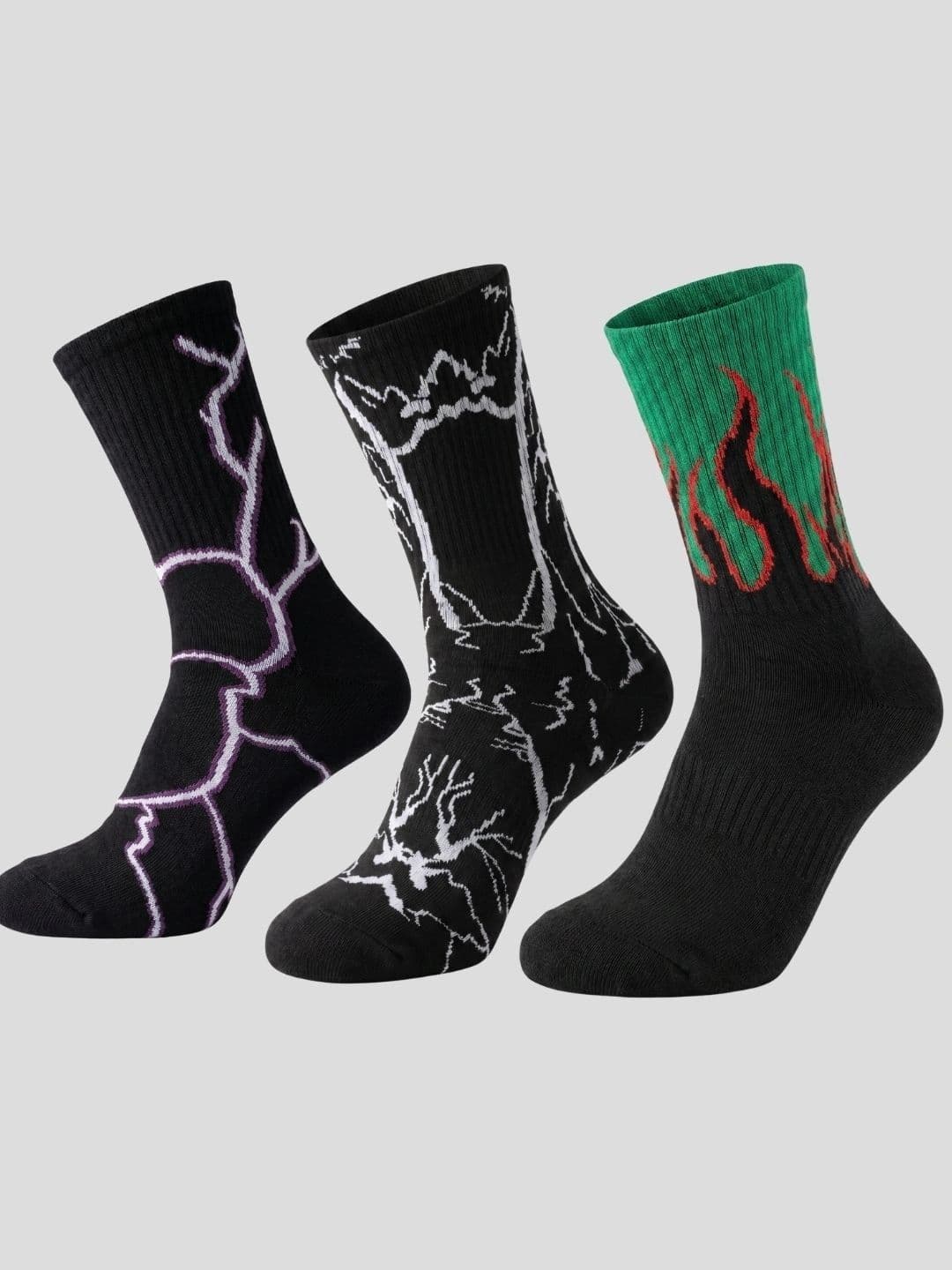 Moda Rapido Men Pack of 3 Cotton Blend Patterned Calf Length Socks - view 1