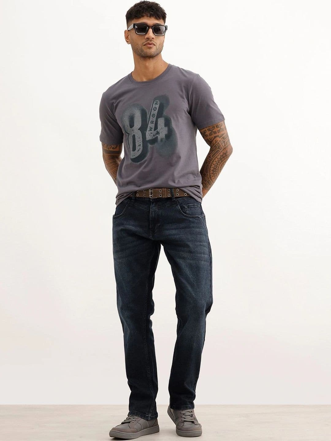 WROGN Men Printed Slim Fit T-shirt - view 1