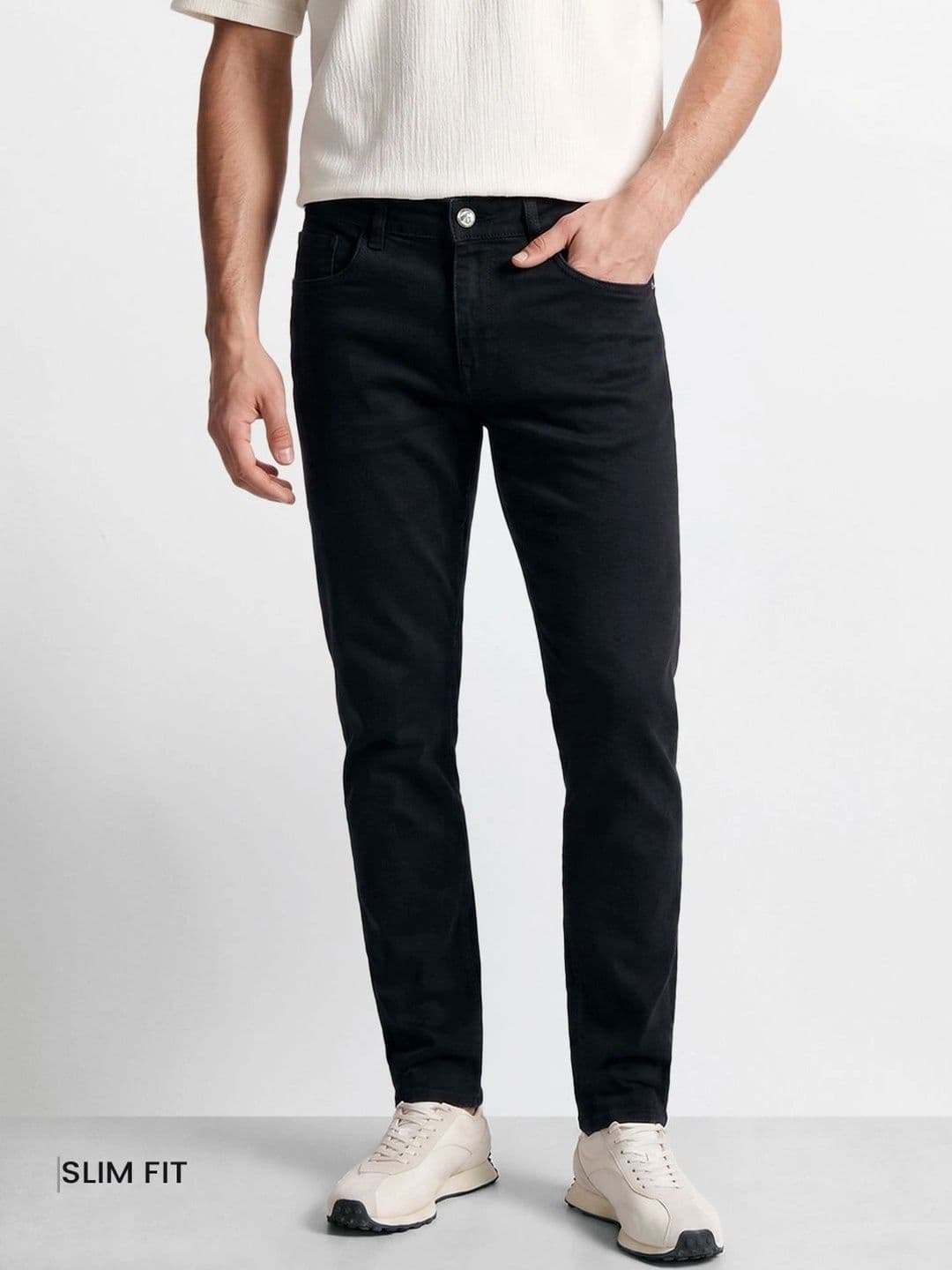 The Indian Garage Co Men Slim Fit Mid-Rise Light Fade Stretchable Jeans - view 1