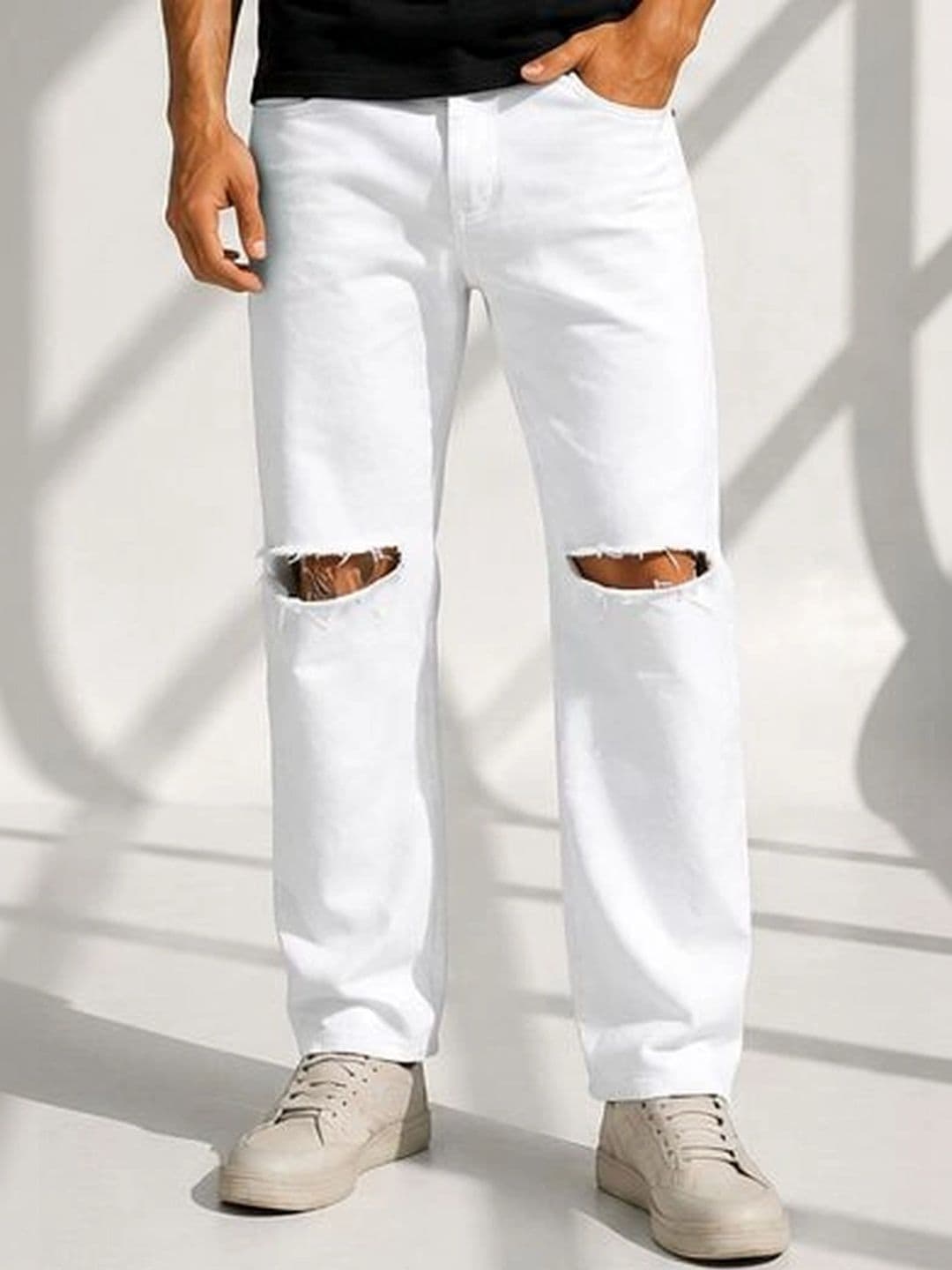 shre.ce Men Classic Regular Fit Mid-Rise Highly Distressed Stretchable Jeans - view 1