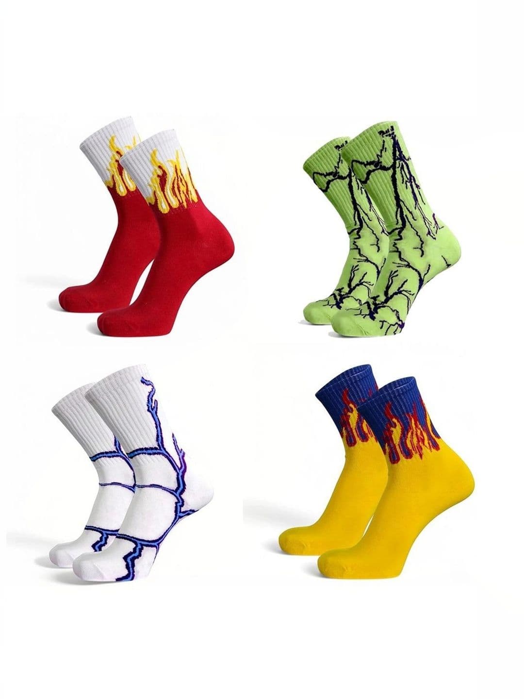 BEAR&BEYOND Men Pack of 4 Cotton Assorted Patterned Above Ankle Socks - view 1