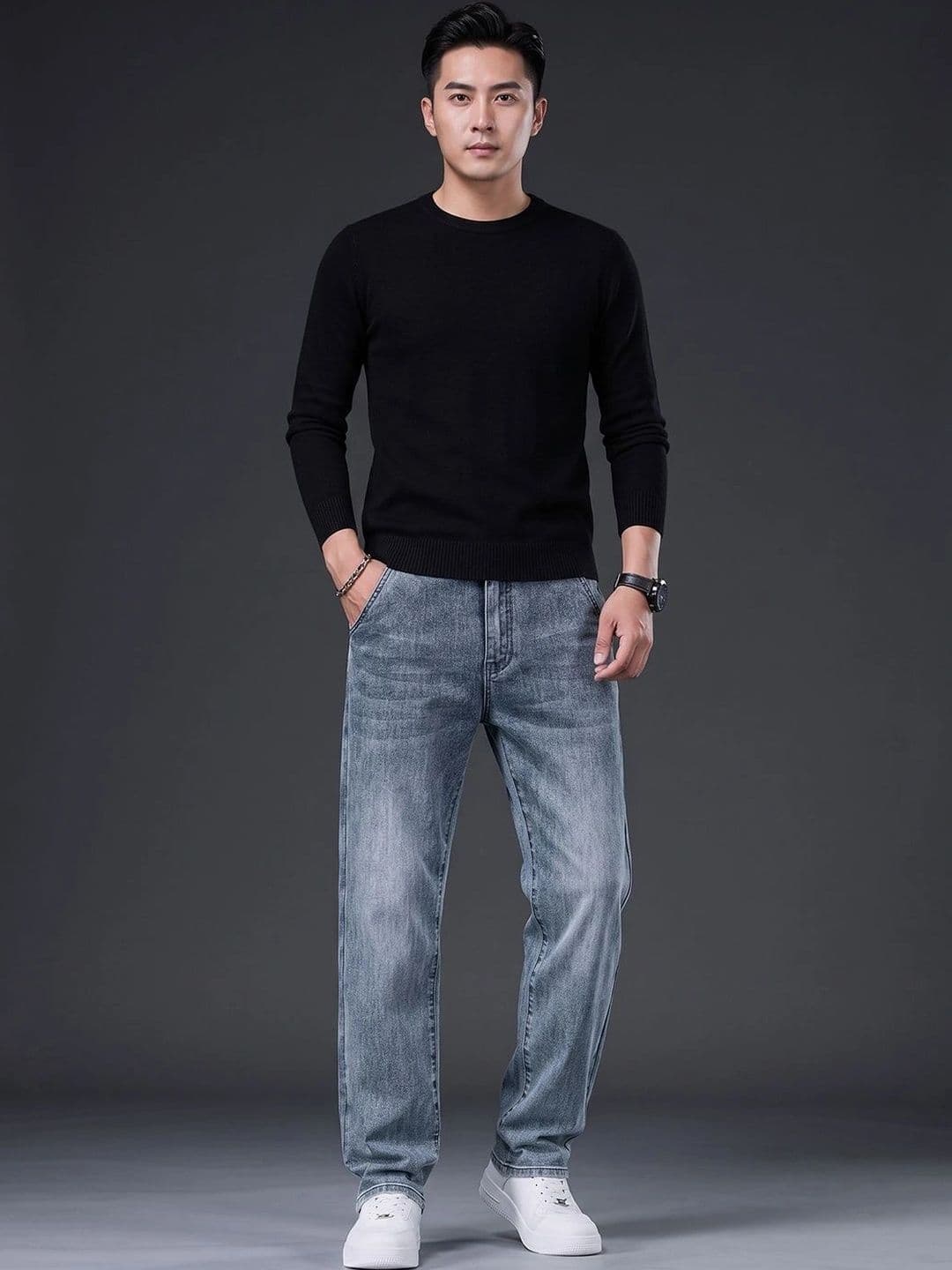 StyleCast x Revolte Men Straight Fit Mid-Rise Heavy Fade Stretchable Jeans - view 1