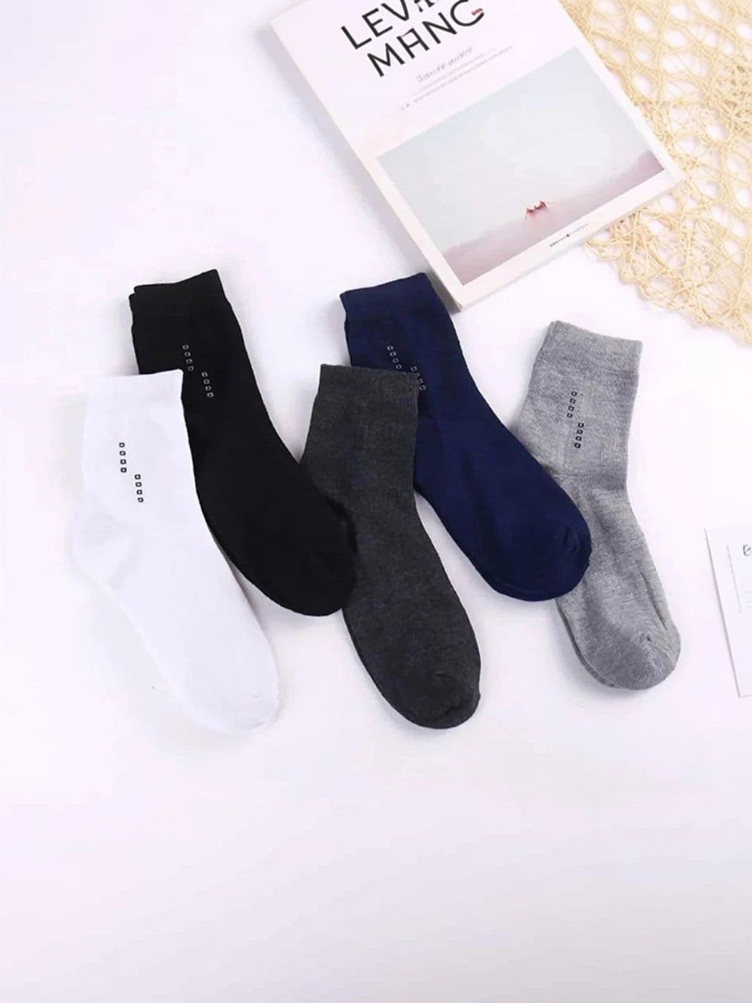 BEAR&BEYOND Men Pack of 5 Cotton Assorted Patterned Above Ankle Socks - view 1