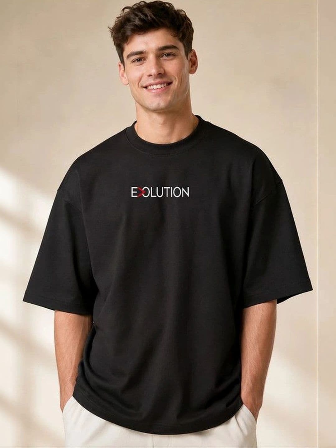 9TUNKI Men Oversized Typography Printed Cotton T-shirt - view 1