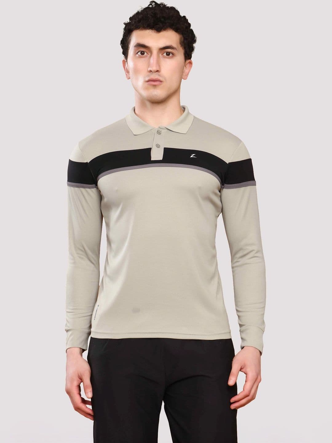 Z Zagros Men Colourblocked Polo Collar T-shirt - view 1