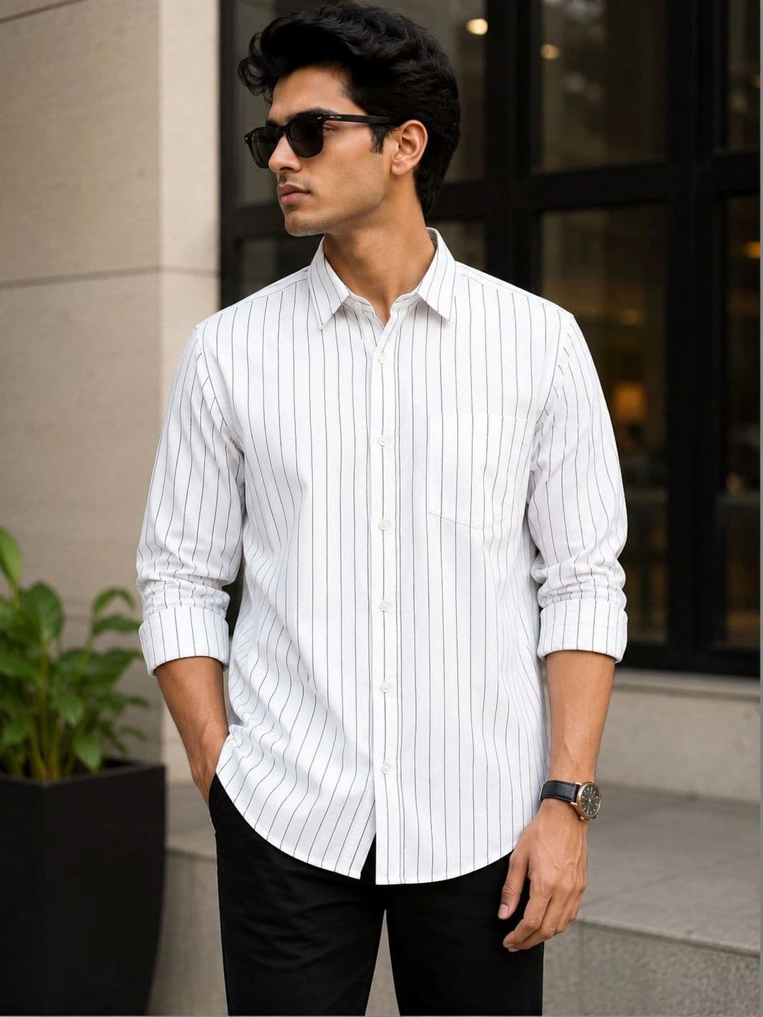 Threadsky Men Classic Striped Casual Shirt - view 1