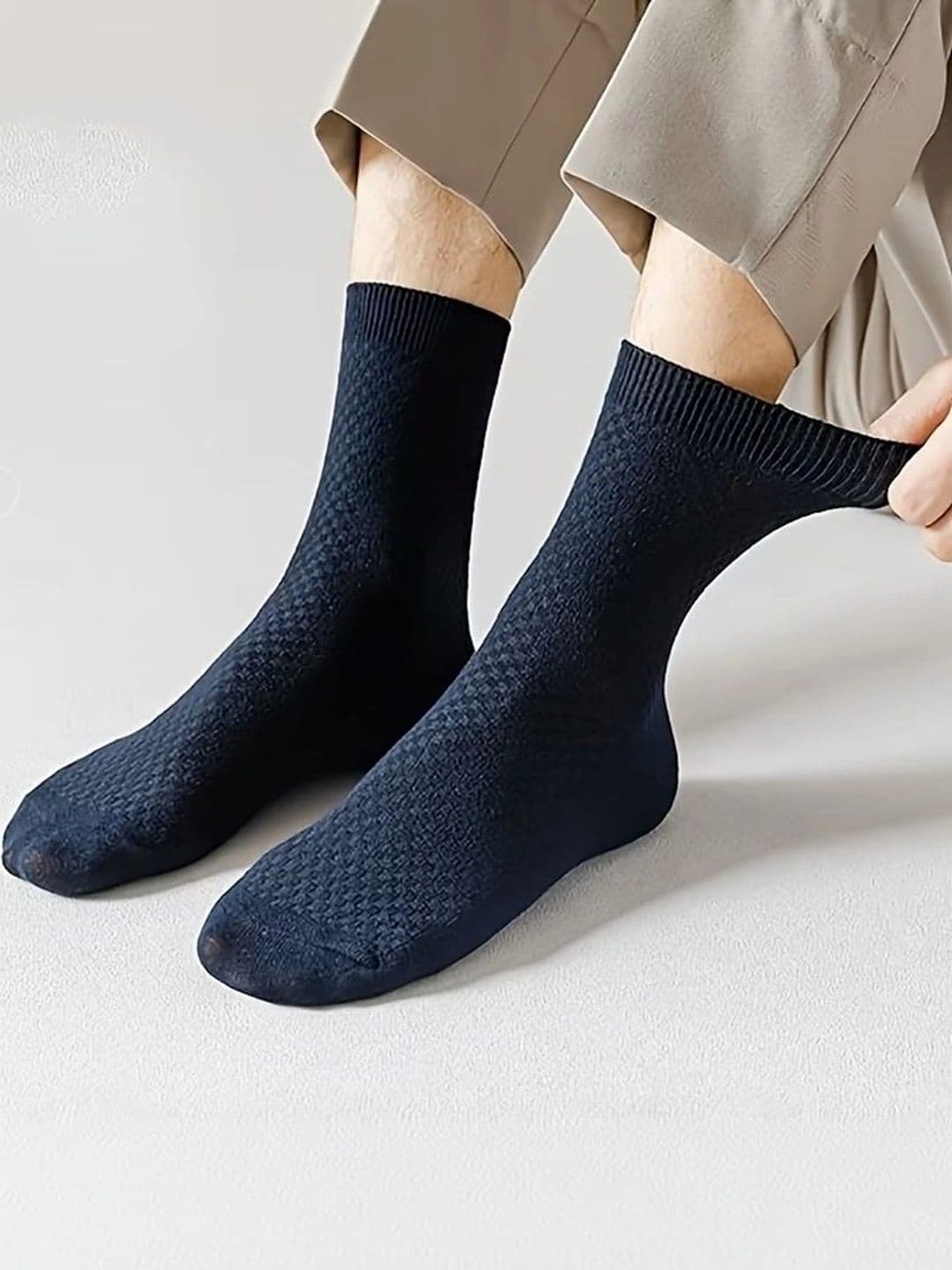 BEAR&BEYOND Men Pack of 5 Cotton Assorted Patterned Above Ankle Socks - view 1