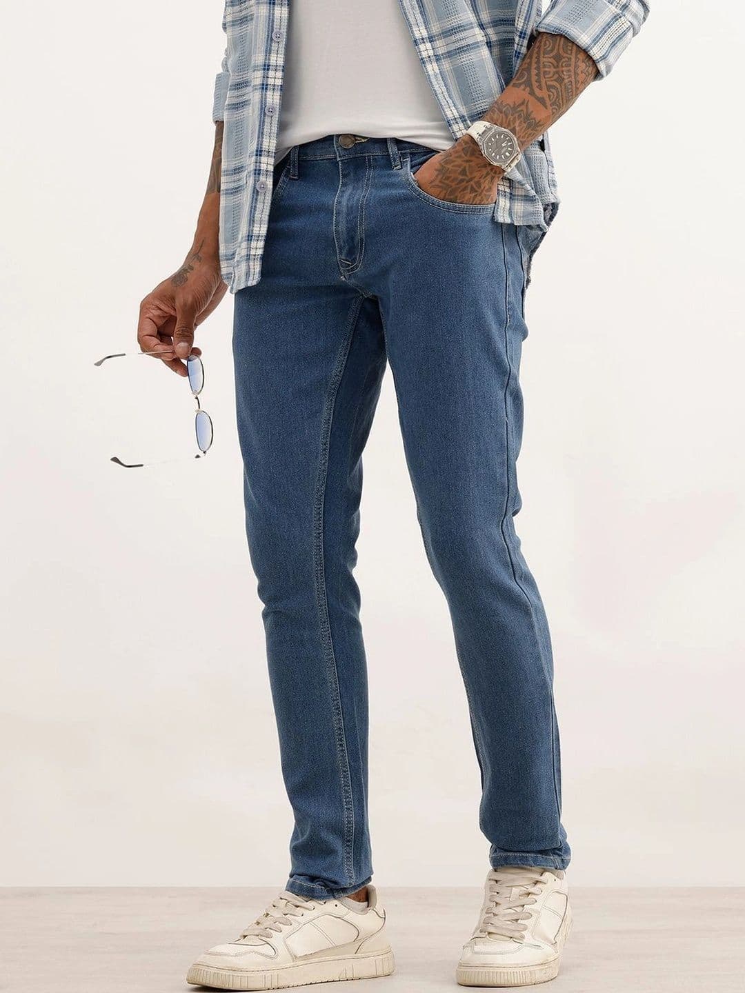 WROGN Men Slim Fit Mid-Rise Stretchable Jeans - view 1