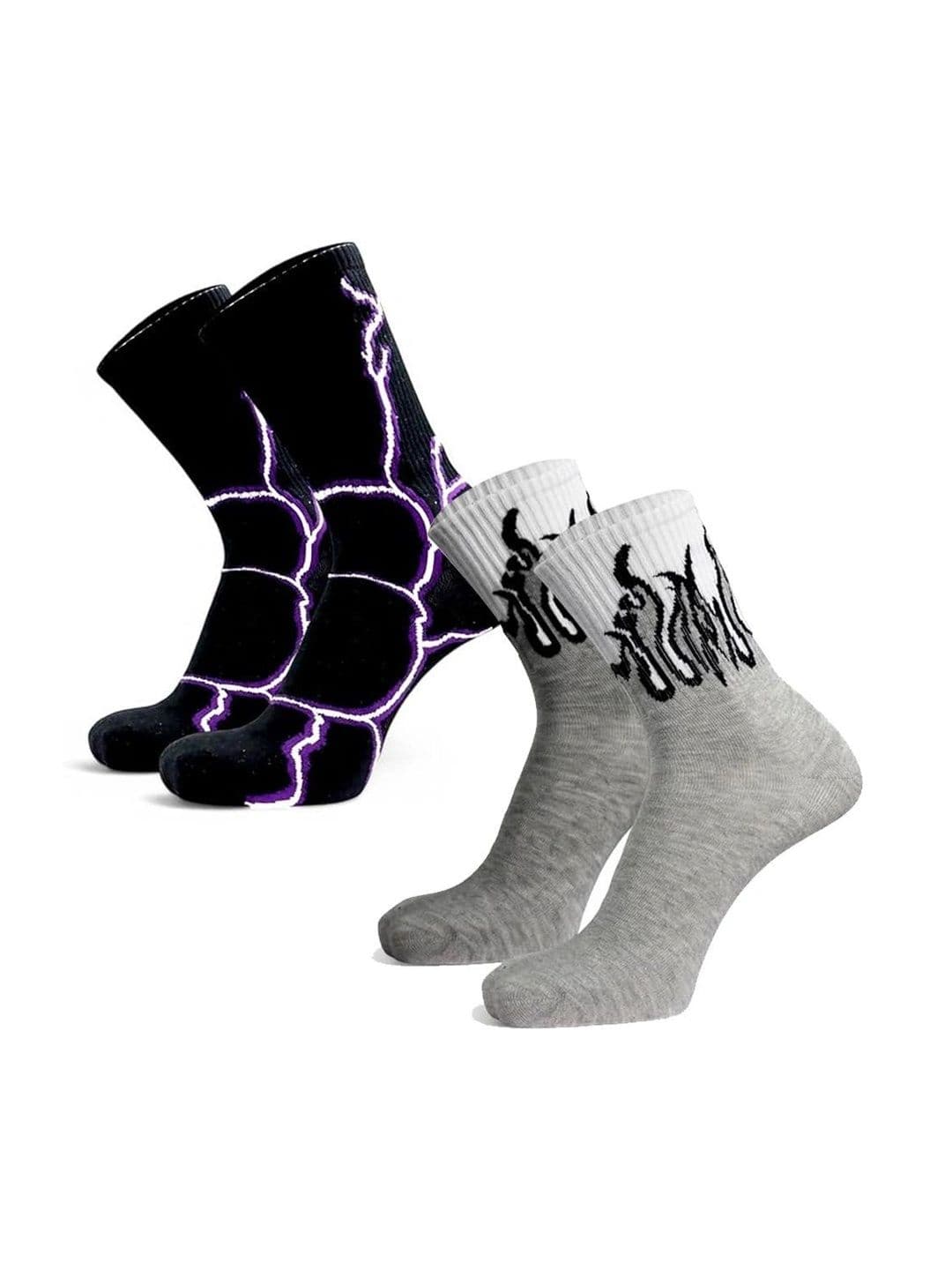 BEAR&BEYOND Men Pack of 2 Cotton Assorted Patterned Above Ankle Socks - view 1