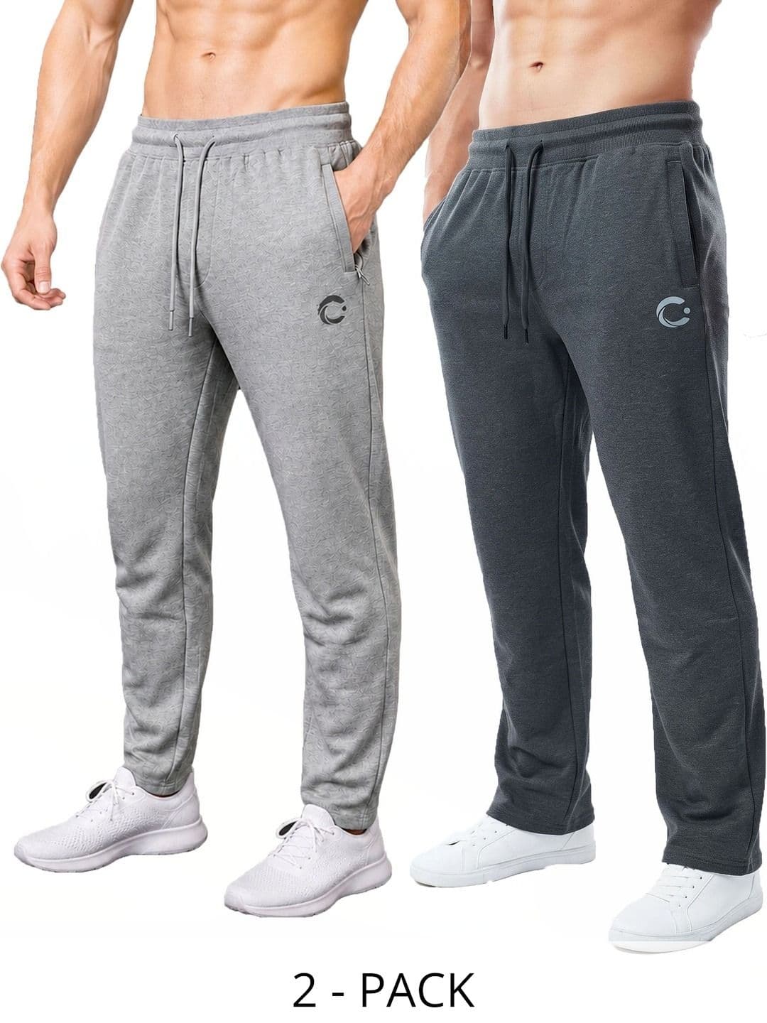 T.T. Men Pack of 2 Regular Fit Brand Logo Dri-FIT Training Track Pants - view 1