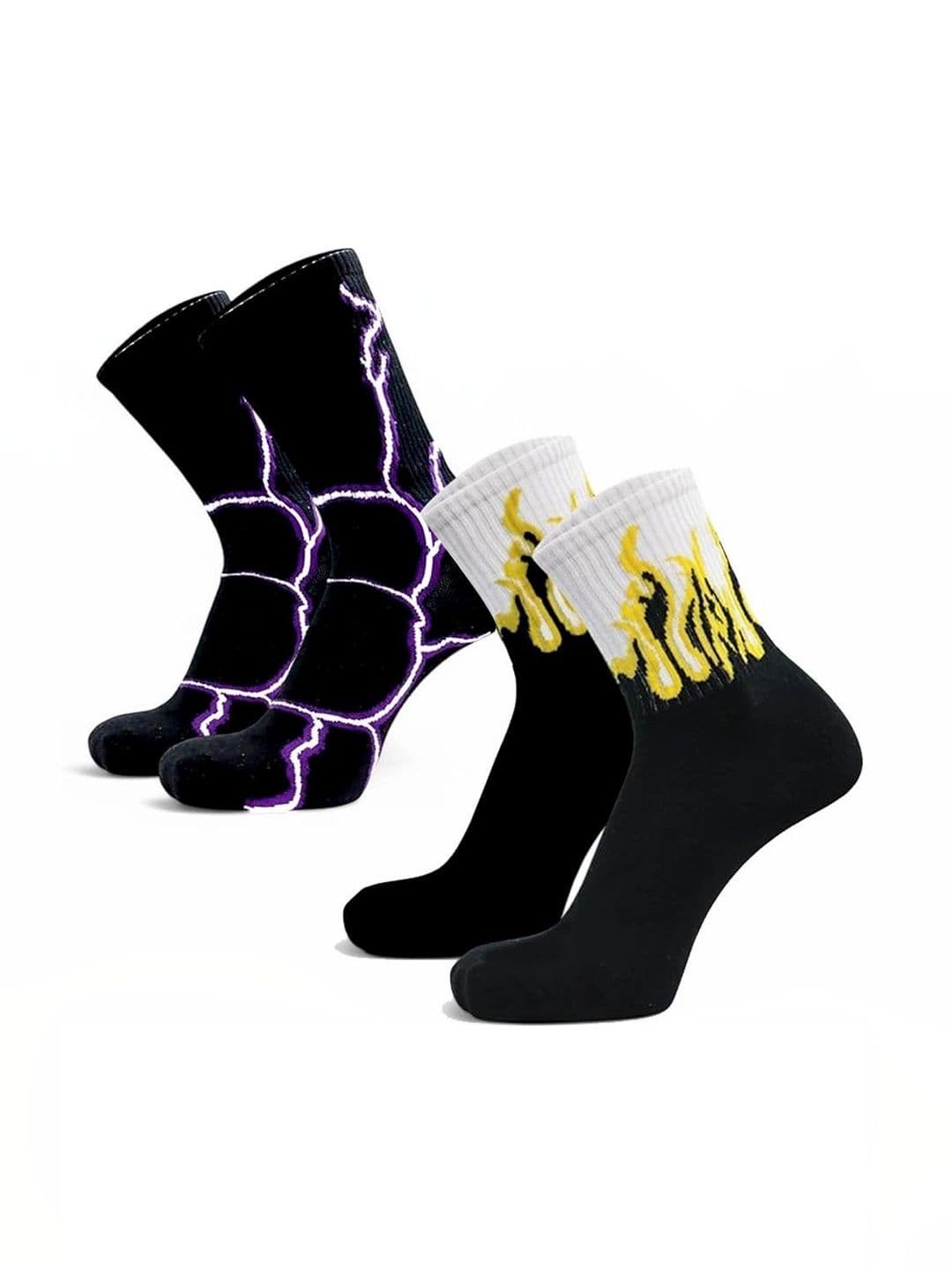 BEAR&BEYOND Men Pack of 2 Cotton Assorted Patterned Above Ankle Socks - view 1