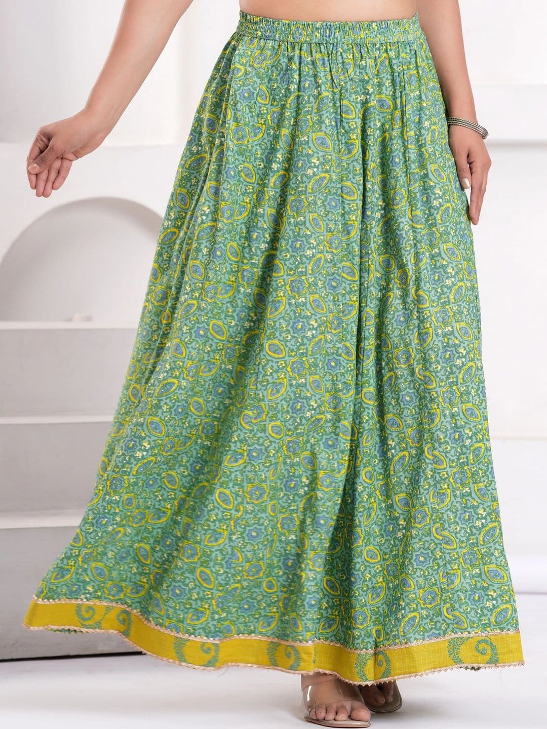 Maquien Women Floral Maxi Flared Skirt - view 1