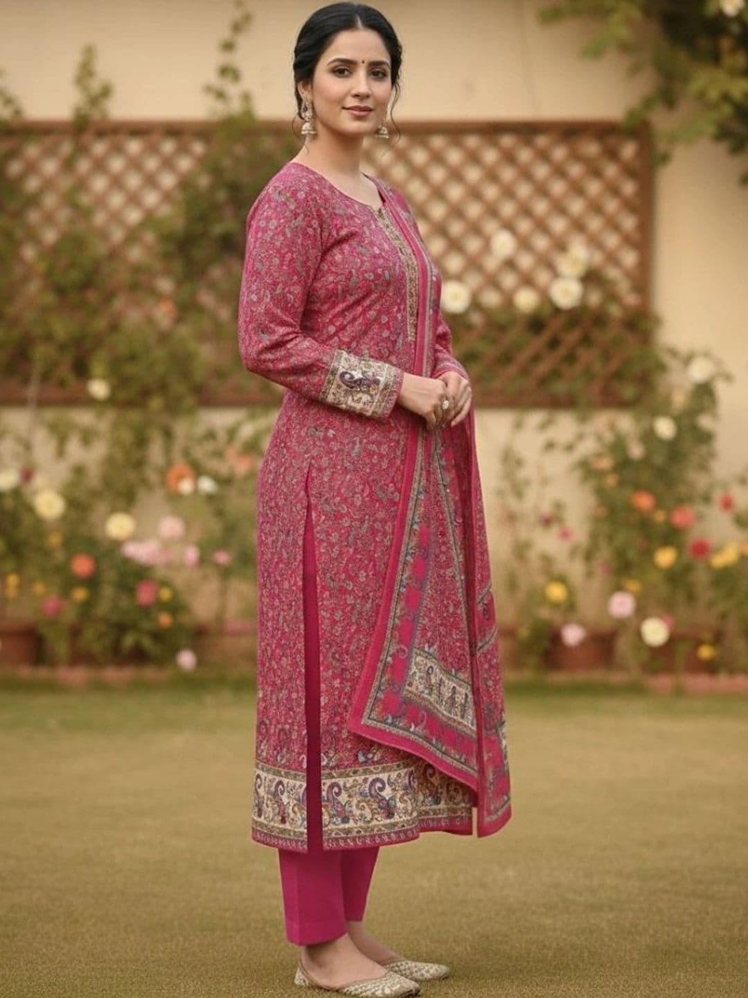 Kriti Printed Unstitched Dress Material - view 1