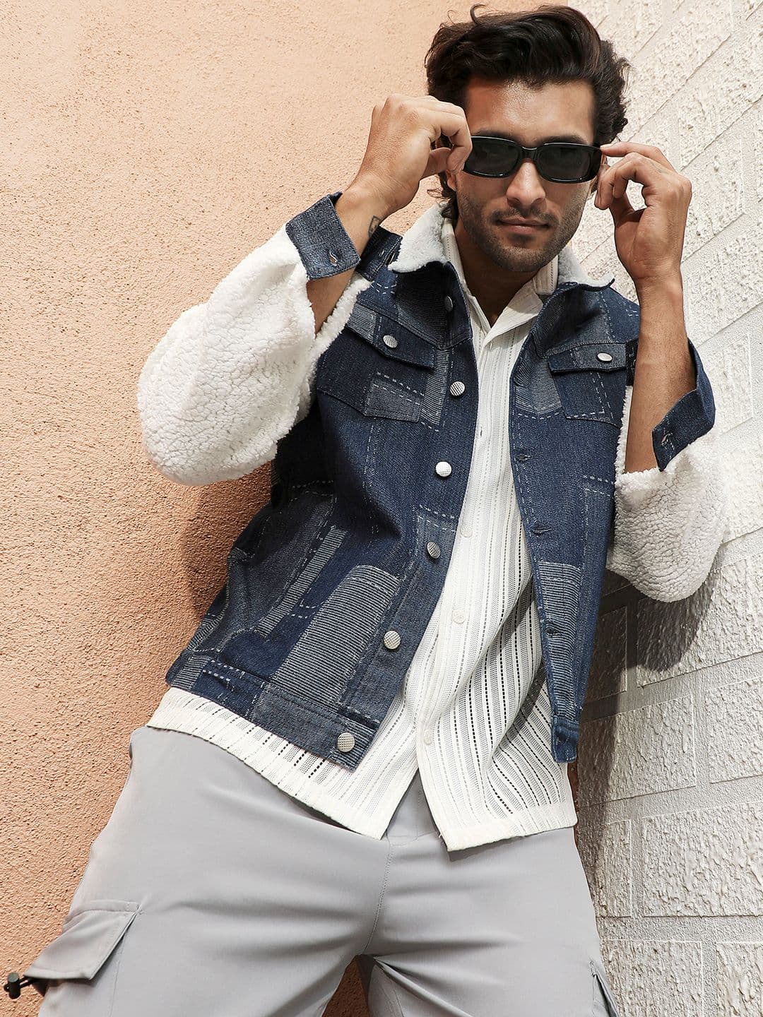 CAHOOT Colourblocked Windcheater Denim Jacket - view 1