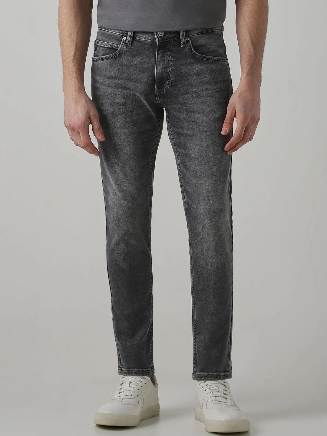 Global Jeans Men Regular Fit Mid-Rise Low Distress Jeans - view 1
