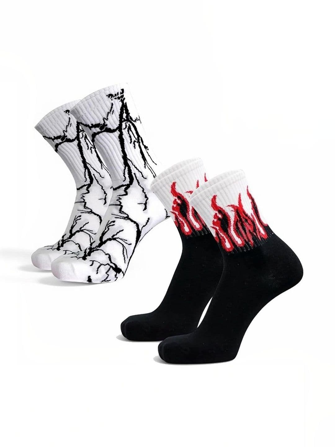 BEAR&BEYOND Men Pack of 2 Cotton Assorted Patterned Above Ankle Socks - view 1
