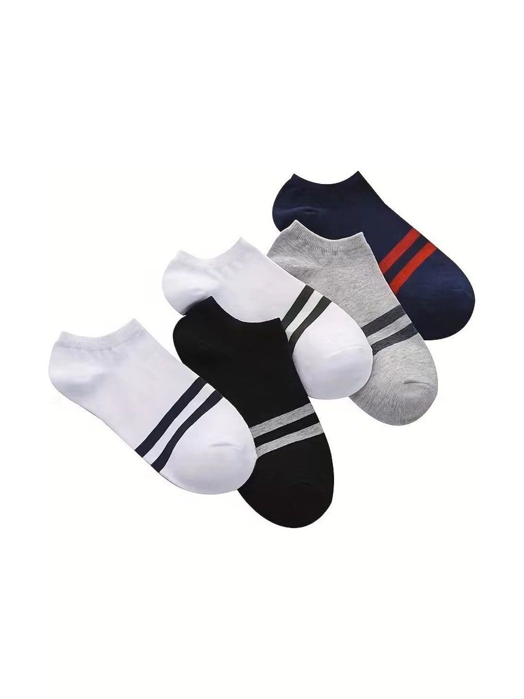 BEAR&BEYOND Men Pack of 5 Cotton Assorted Striped Ankle Length Socks - view 1