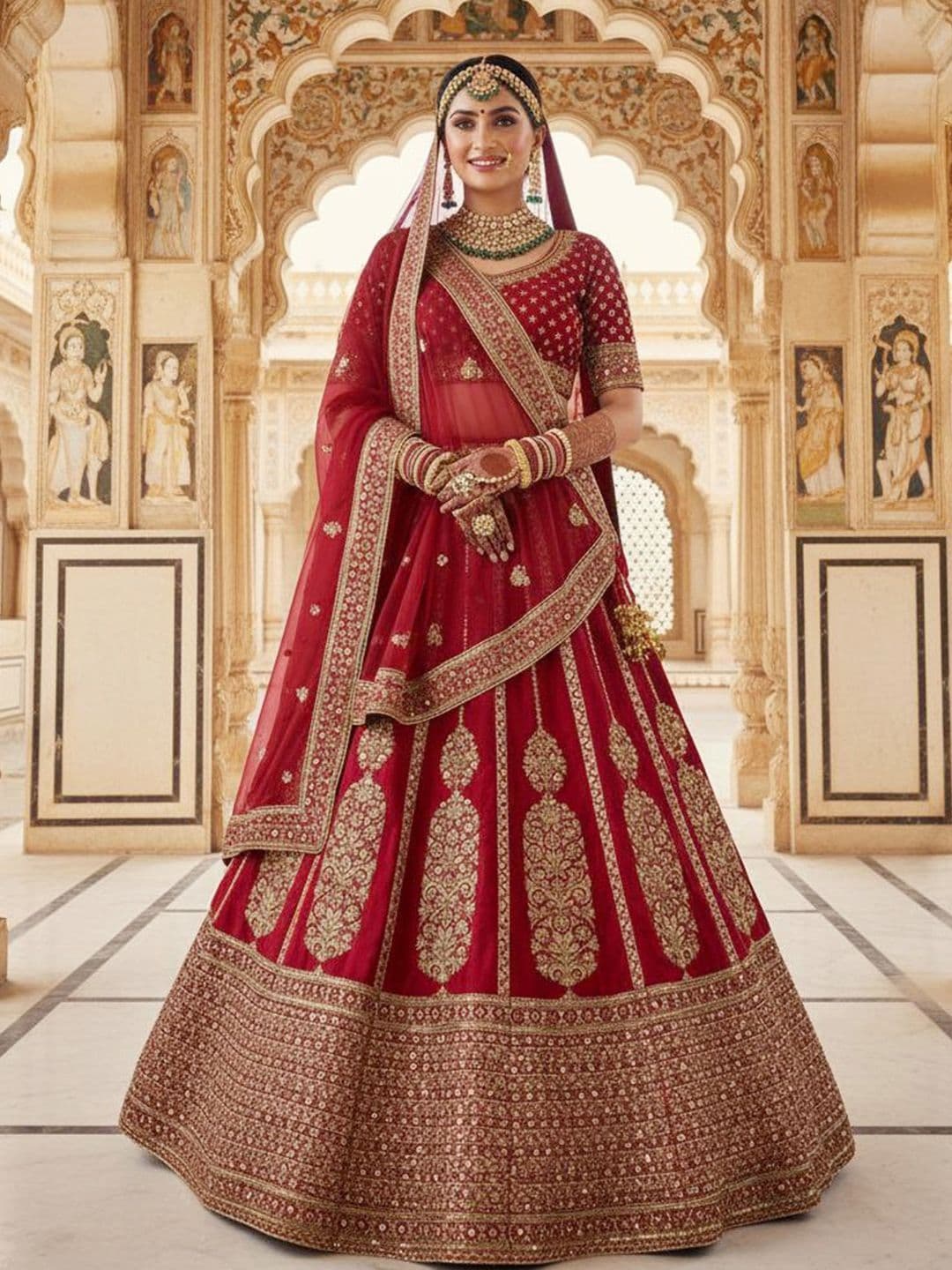 JIYANA WOMENS CHOICE Embellished Semi-Stitched Lehenga & Unstitched Blouse With Dupatta - view 1