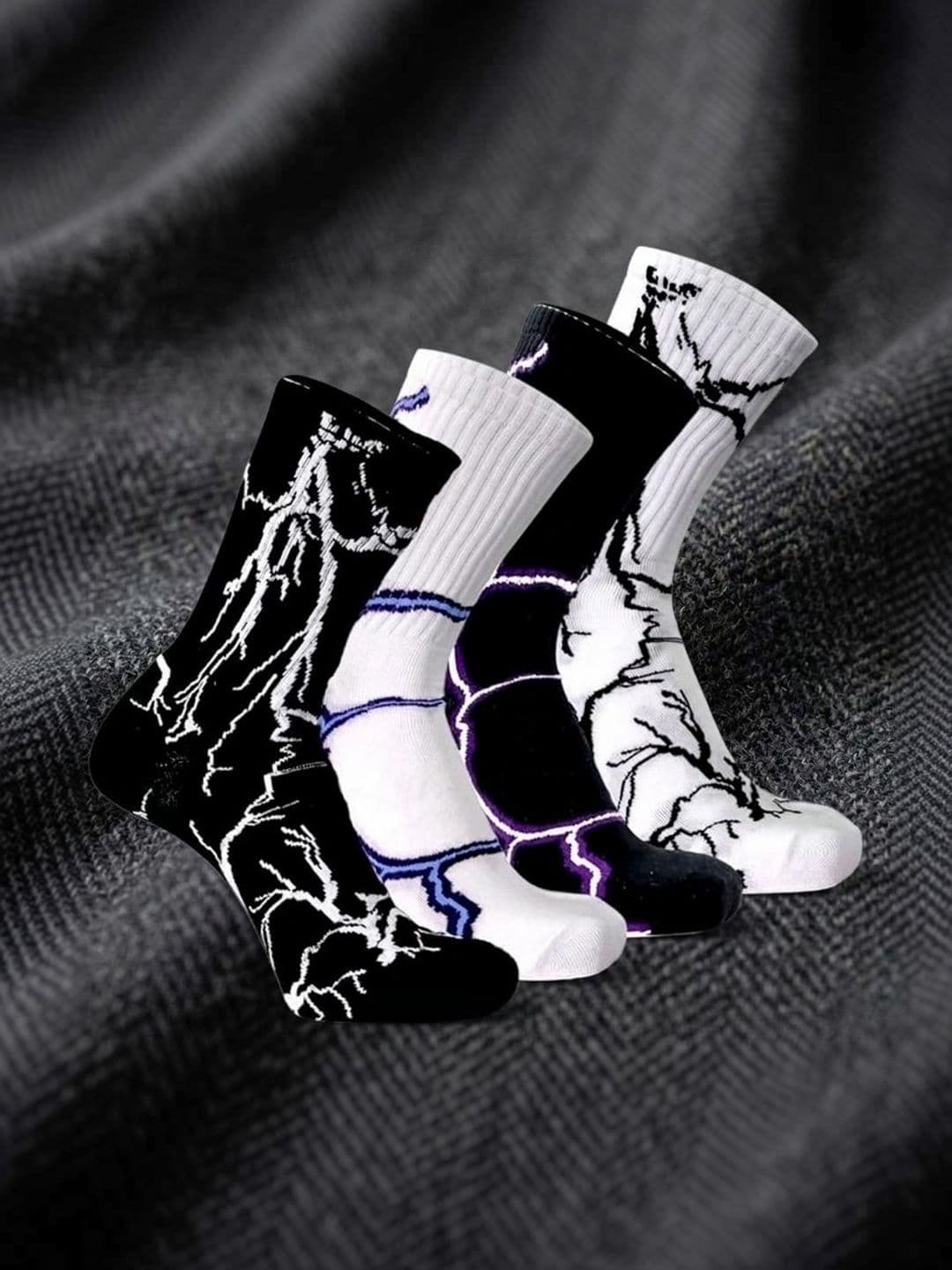 BEAR&BEYOND Men Pack of 4 Cotton Assorted Patterned Calf Length Socks - view 1