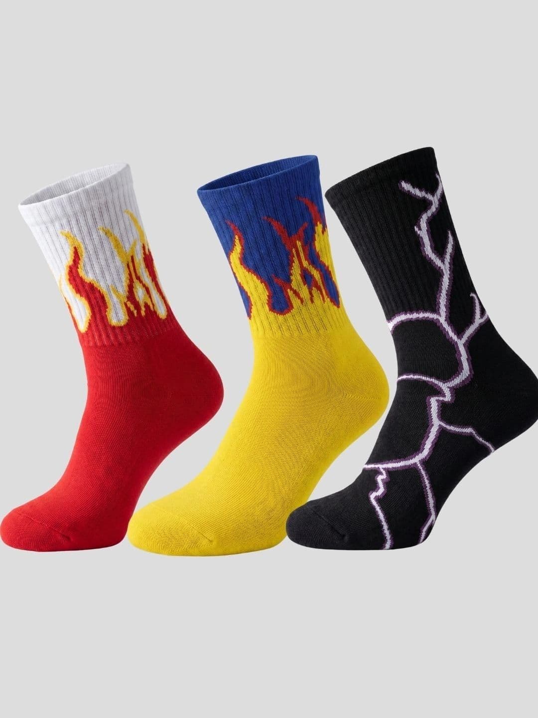 Moda Rapido Men Pack of 3 Cotton Blend Patterned Calf Length Socks - view 1