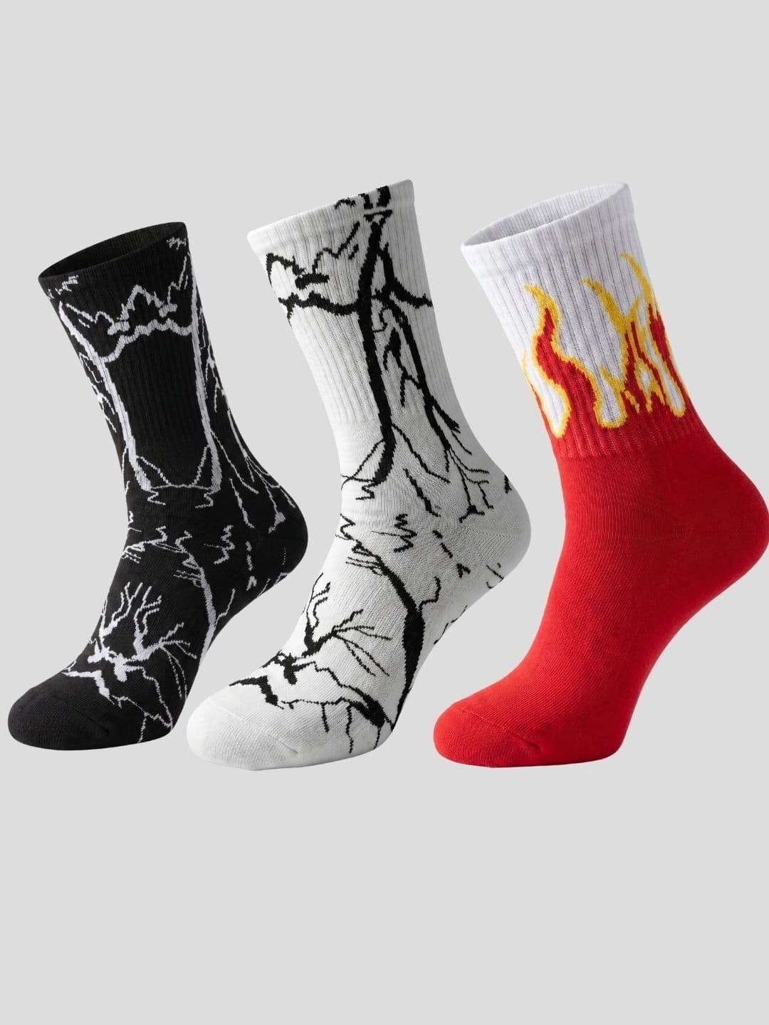 Moda Rapido Men Pack of 3 Cotton Blend Patterned Calf Length Socks - view 1