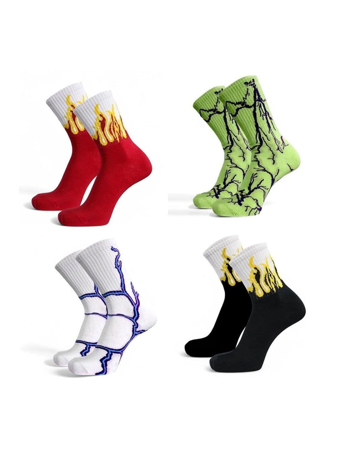 BEAR&BEYOND Men Pack of 4 Cotton Assorted Patterned Calf Length Socks - view 1