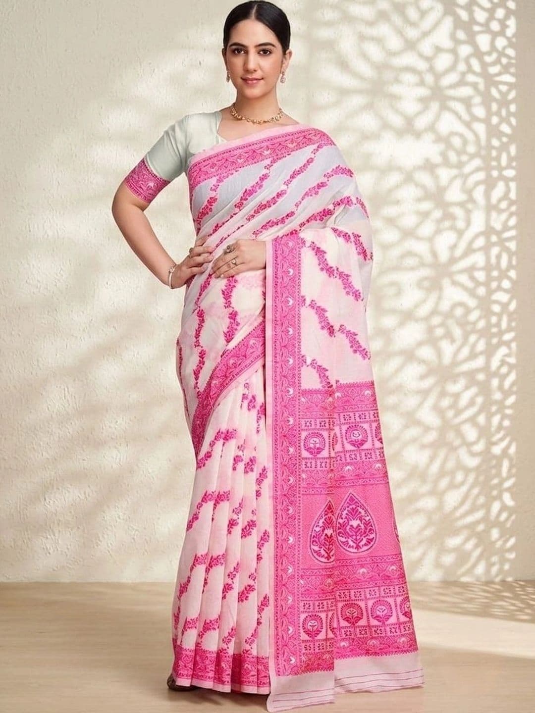 SOURAGYA Jute Cotton Bhagalpuri Saree - view 1