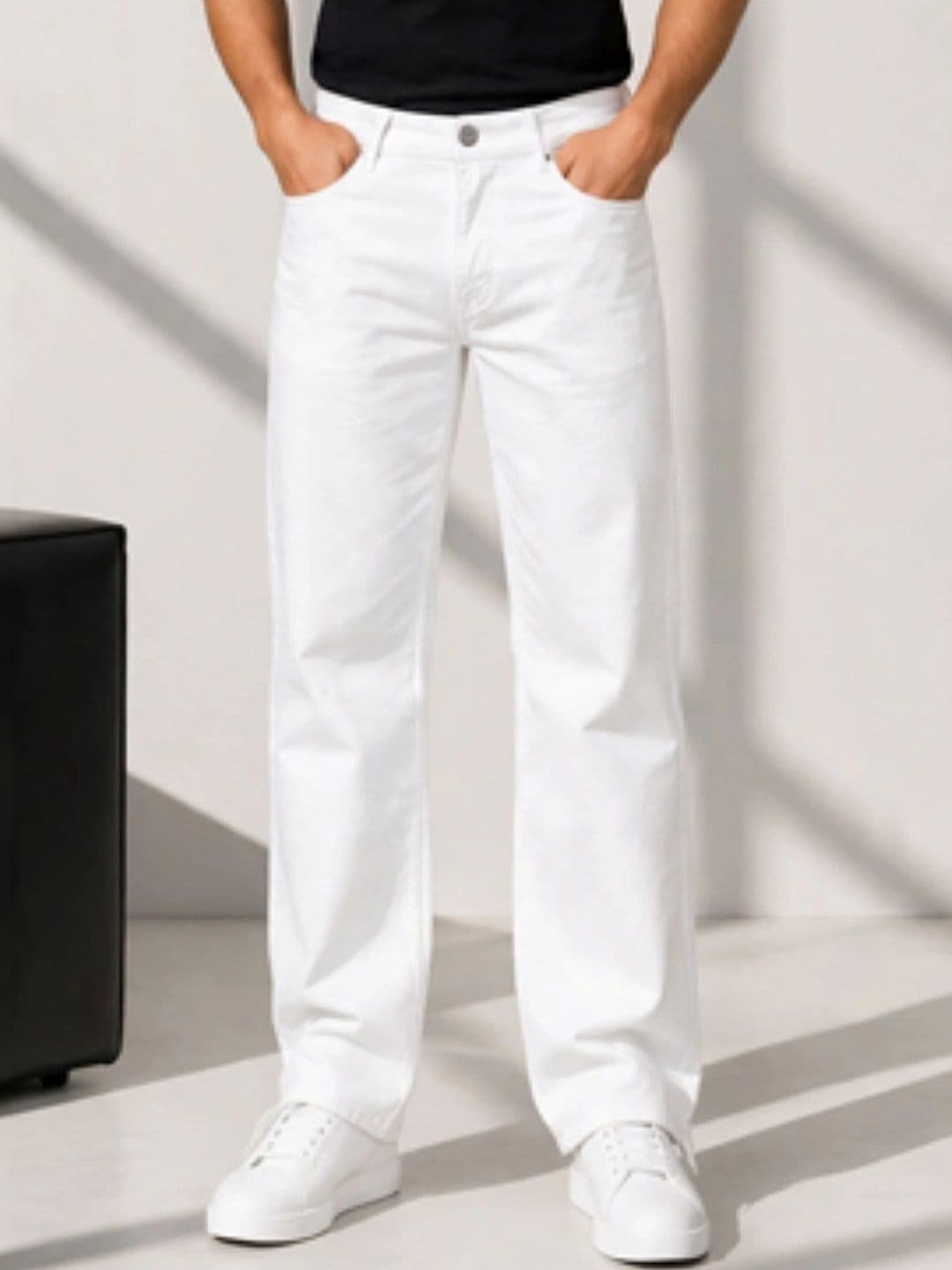 White leapard Men Classic Regular Fit Mid-Rise Stretchable Jeans - view 1