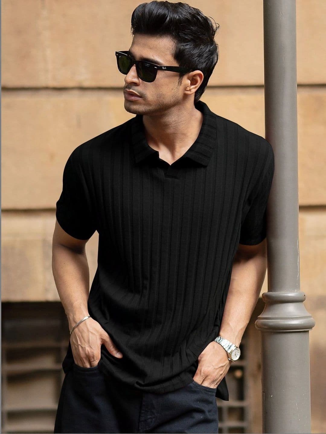 HAPPY KHAJANA Men Polo Collar T-shirt - view 1