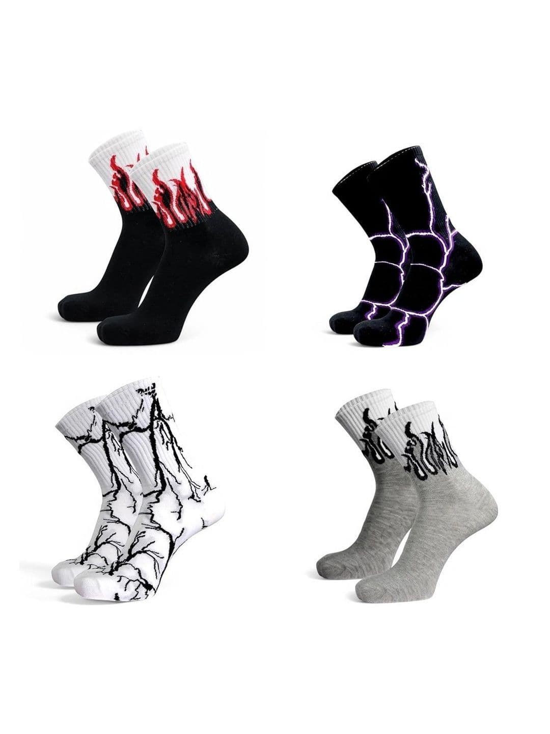 BEAR&BEYOND Men Pack of 4 Cotton Assorted Patterned Calf Length Socks - view 1
