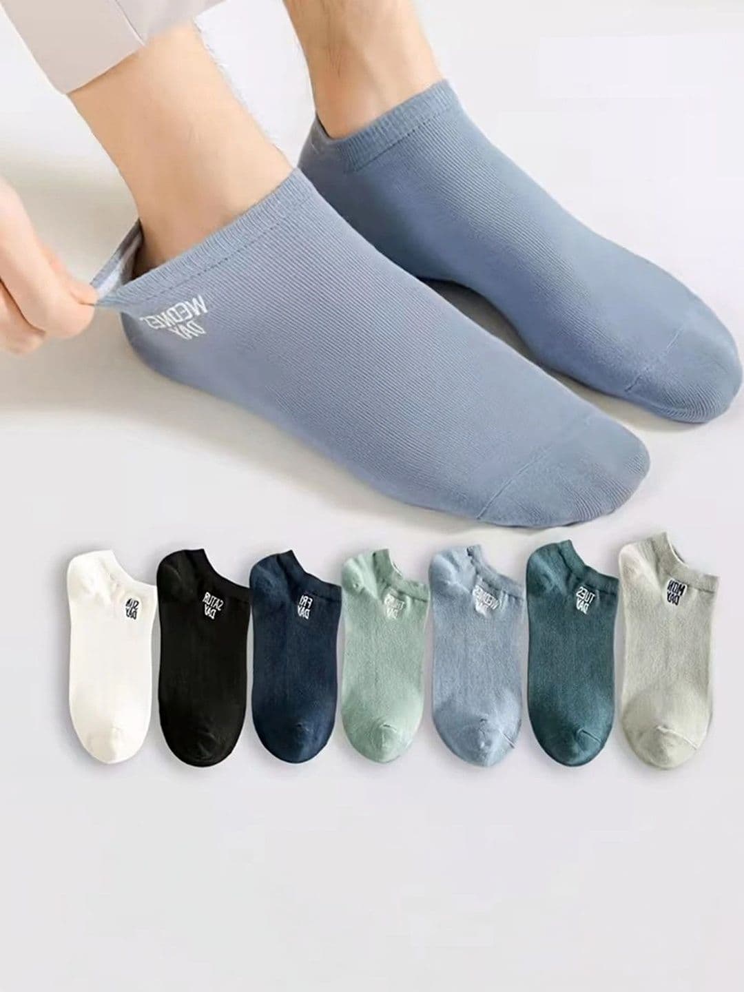 BEAR&BEYOND Men Pack of 7 Cotton Assorted Ankle Length Socks - view 1