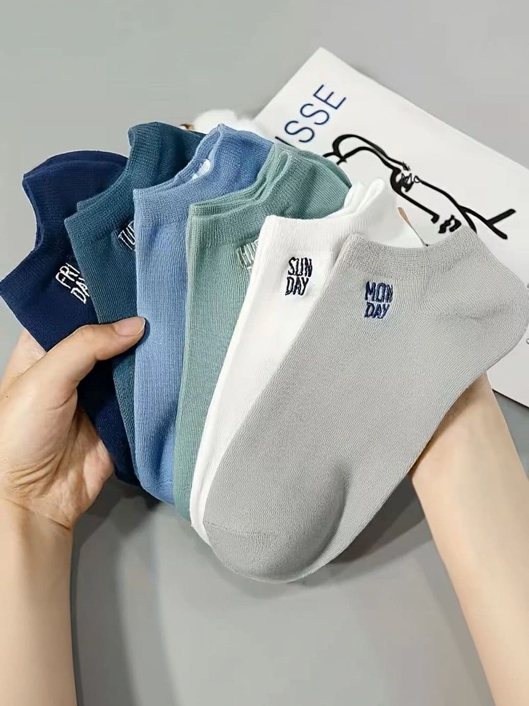 BEAR&BEYOND Men Pack of 7 Cotton Assorted Patterned Ankle Length Socks - view 1