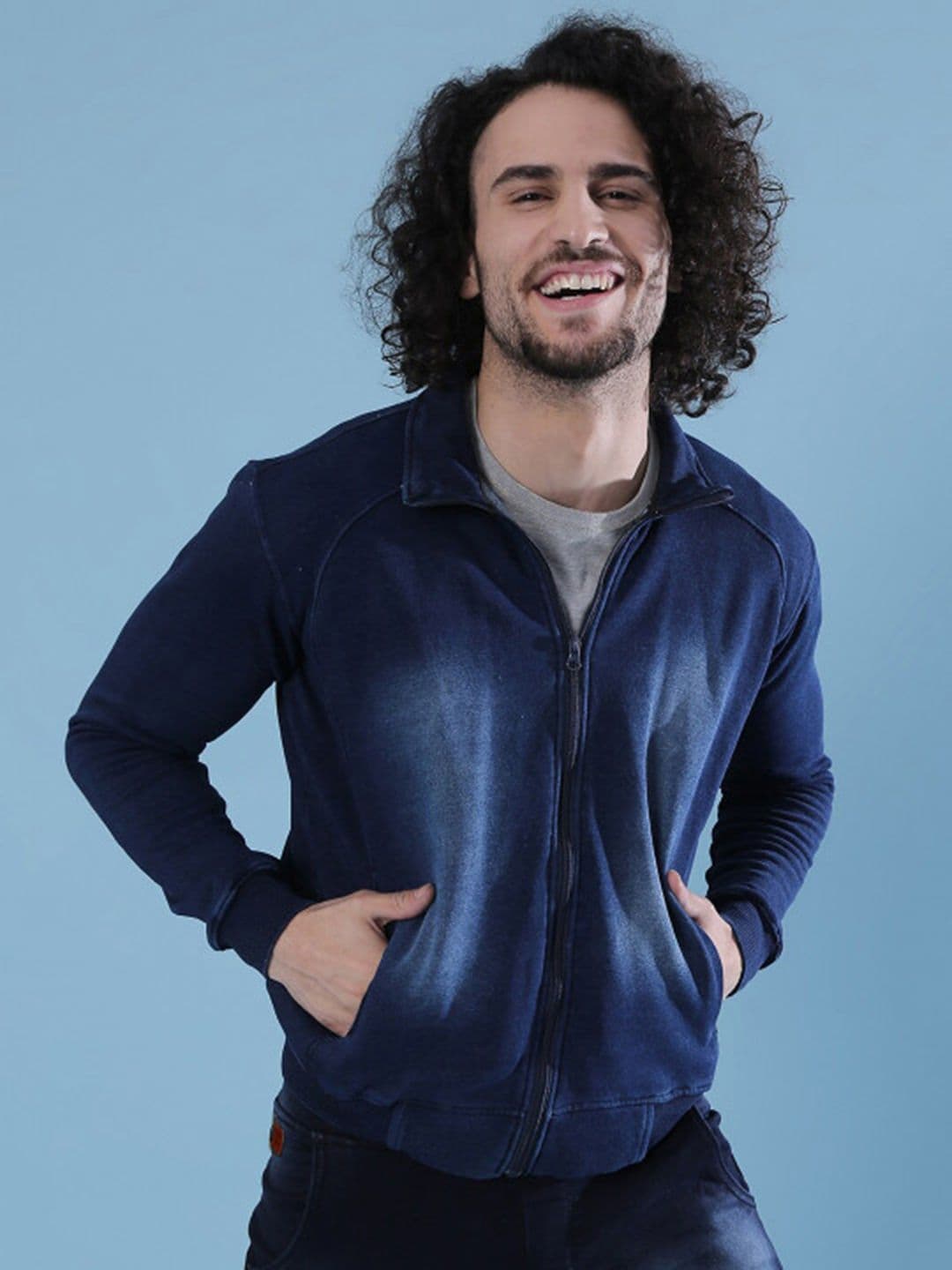 CAHOOT Men Blue Washed Regular Denim Jacket - view 1