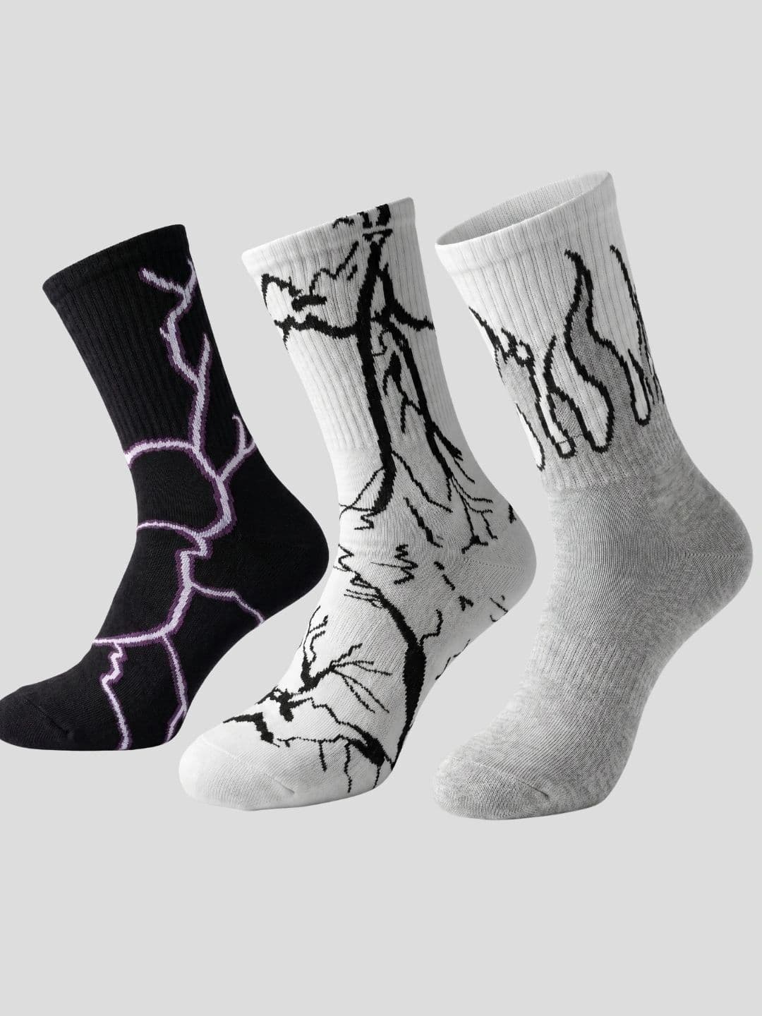 Moda Rapido Men Pack of 3 Cotton Blend Patterned Calf Length Socks - view 1