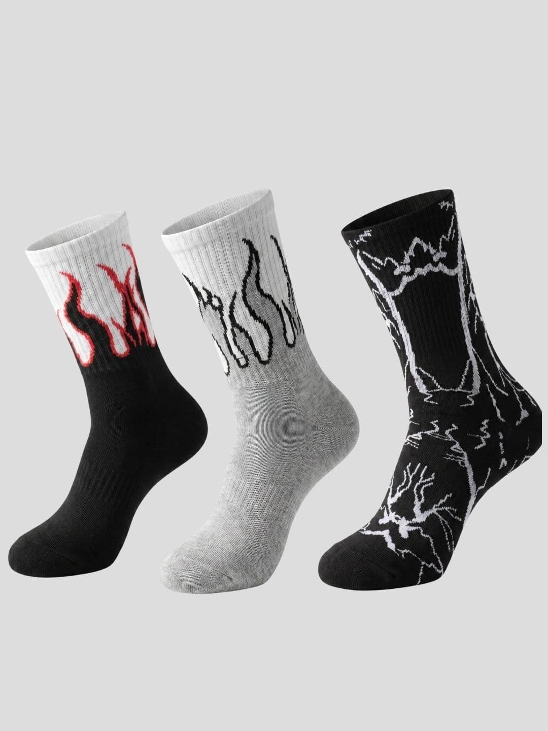 Moda Rapido Men Pack of 3 Cotton Blend Patterned Calf Length Socks - view 1