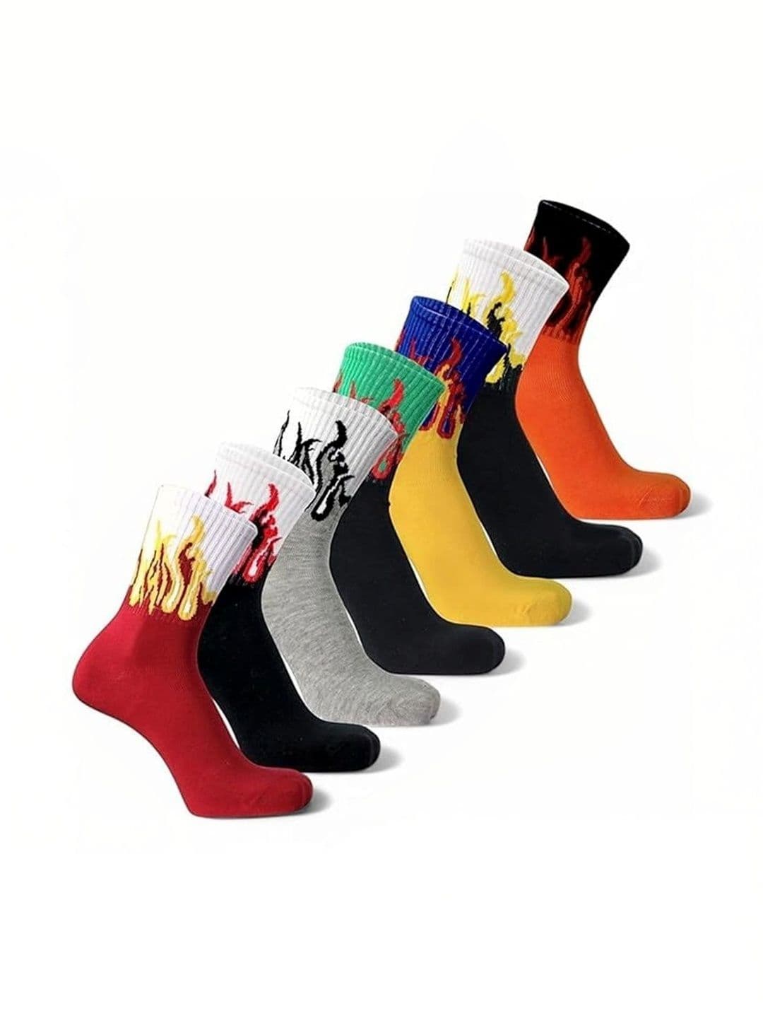 BEAR&BEYOND Men Pack of 7 Cotton Assorted Patterned Above Ankle Socks - view 1