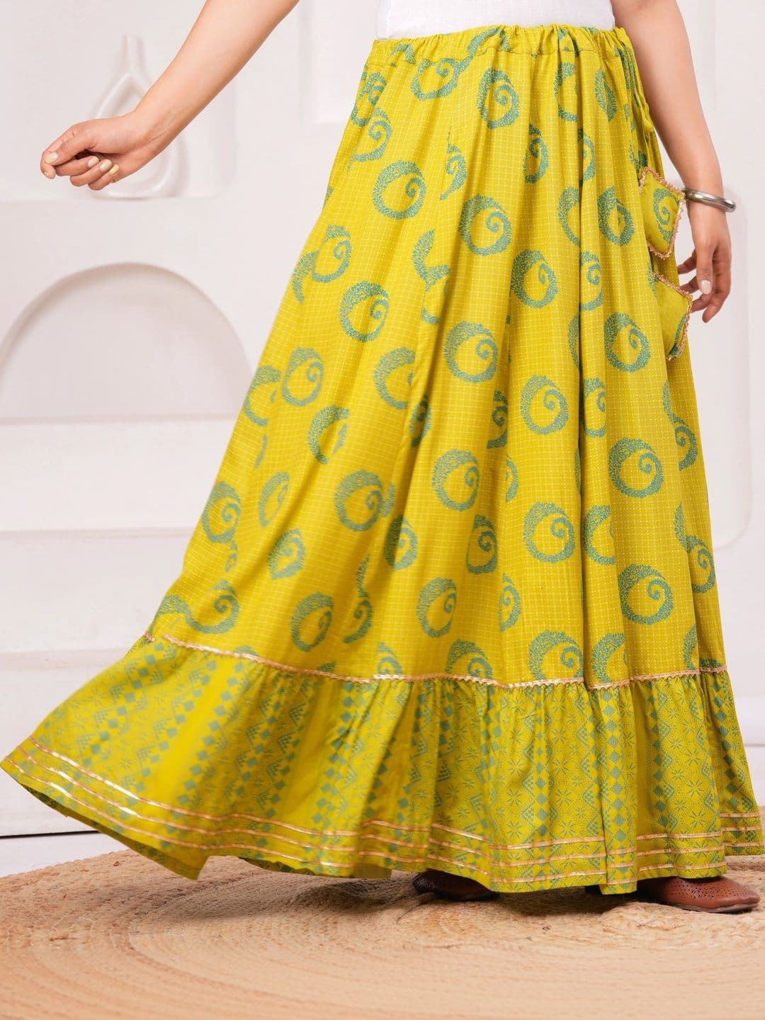 Maquien Women Geometric Maxi Flared Skirt - view 1