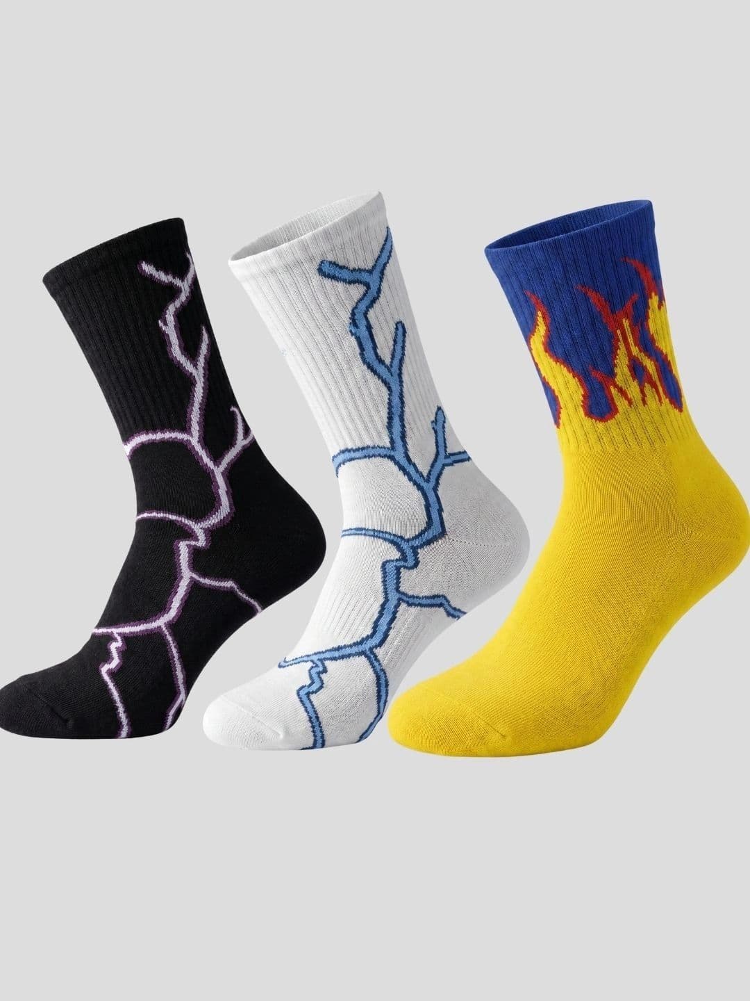 Moda Rapido Men Pack of 3 Cotton Blend Patterned Calf Length Socks - view 1
