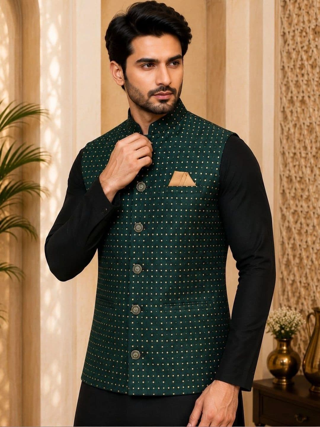 TRENDS OF ETHNIC Mandarin Collar Nehru Jackets - view 1