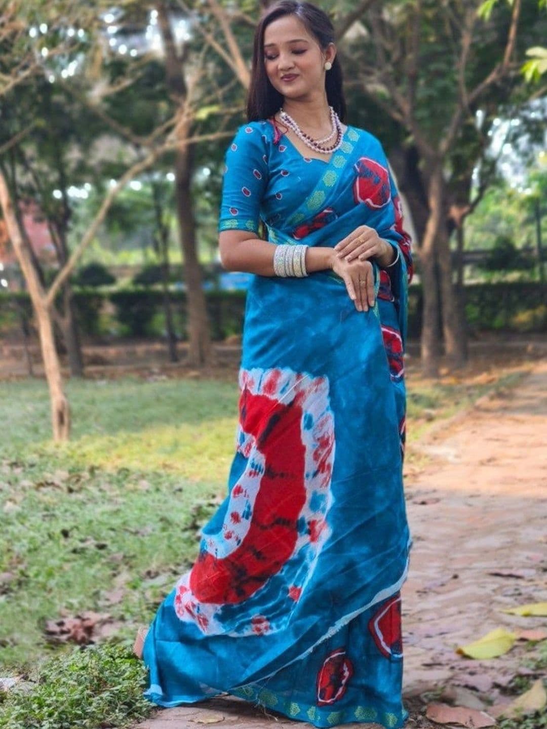 Hemita Fashion Tie and Dye Pure Cotton Saree - view 1