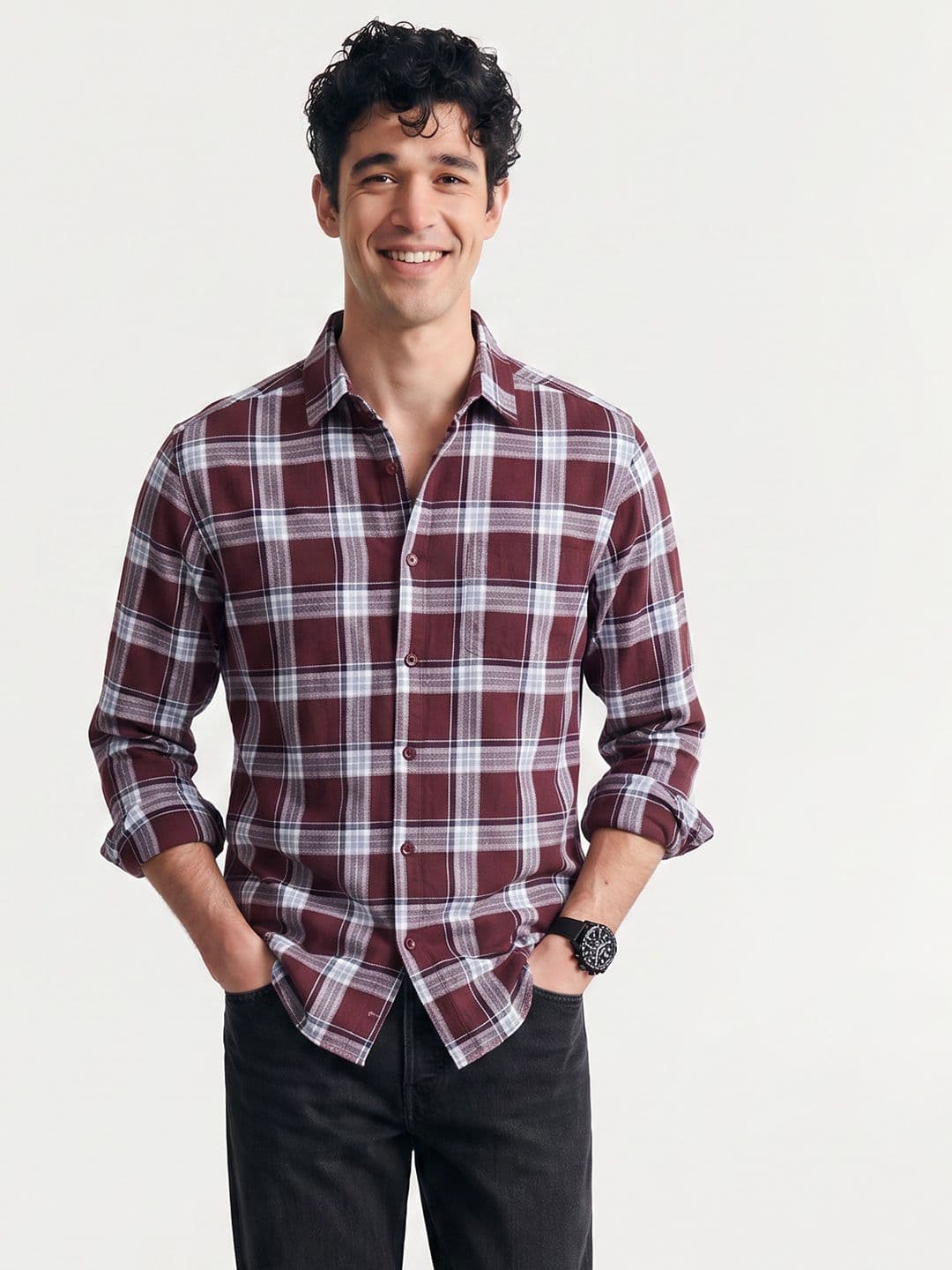 Mast & Harbour Checked Pure Cotton Casual Shirt - view 1
