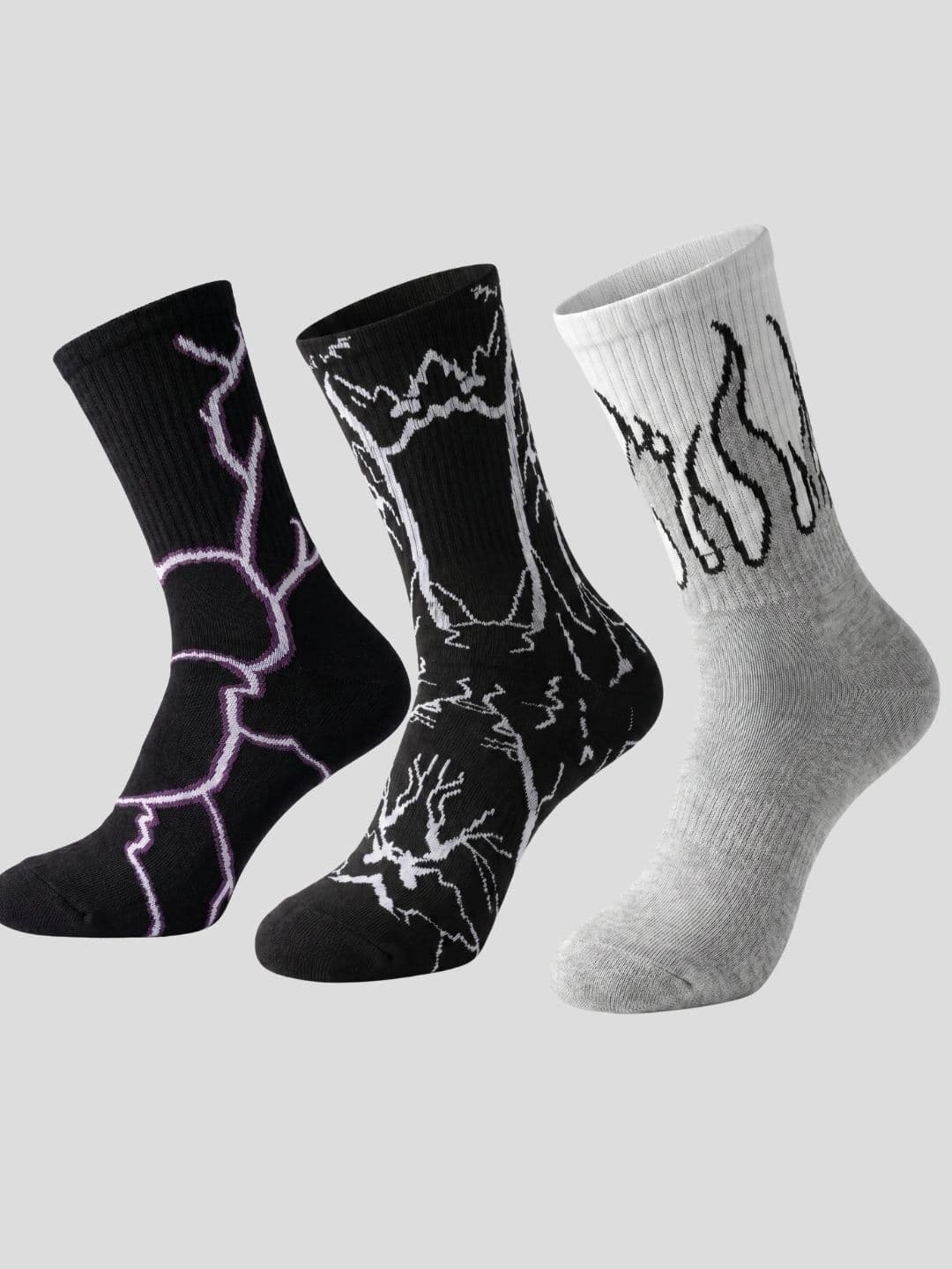 Moda Rapido Men Pack of 3 Cotton Blend Patterned Calf Length Socks - view 1