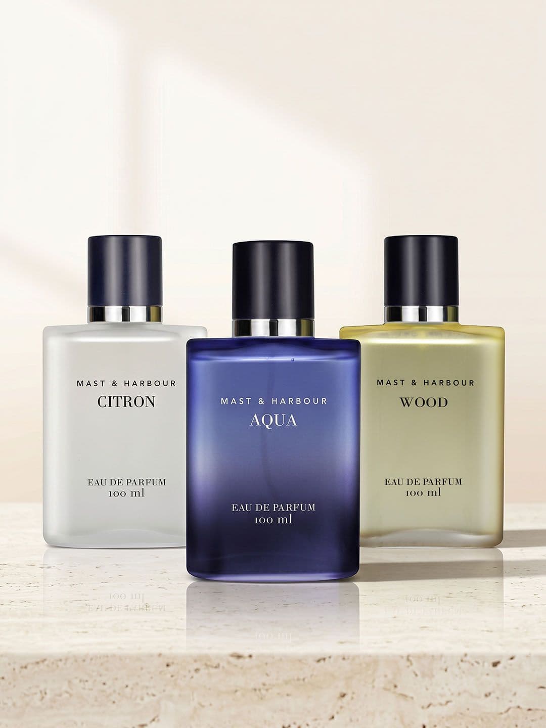 Mast & Harbour Set Of 3 Men Citron, Aqua & Wood Long Lasting Eau De Parfum- 100 ml Each - view 1