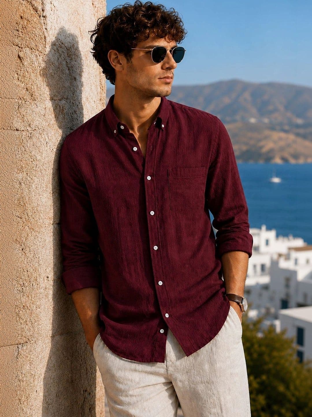 CULIN Long Sleeves Standard Cotton Shirt - view 1