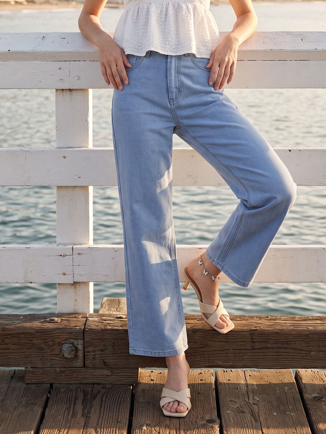 Mast & Harbour Women Relaxed Straight Fit Jeans - view 1
