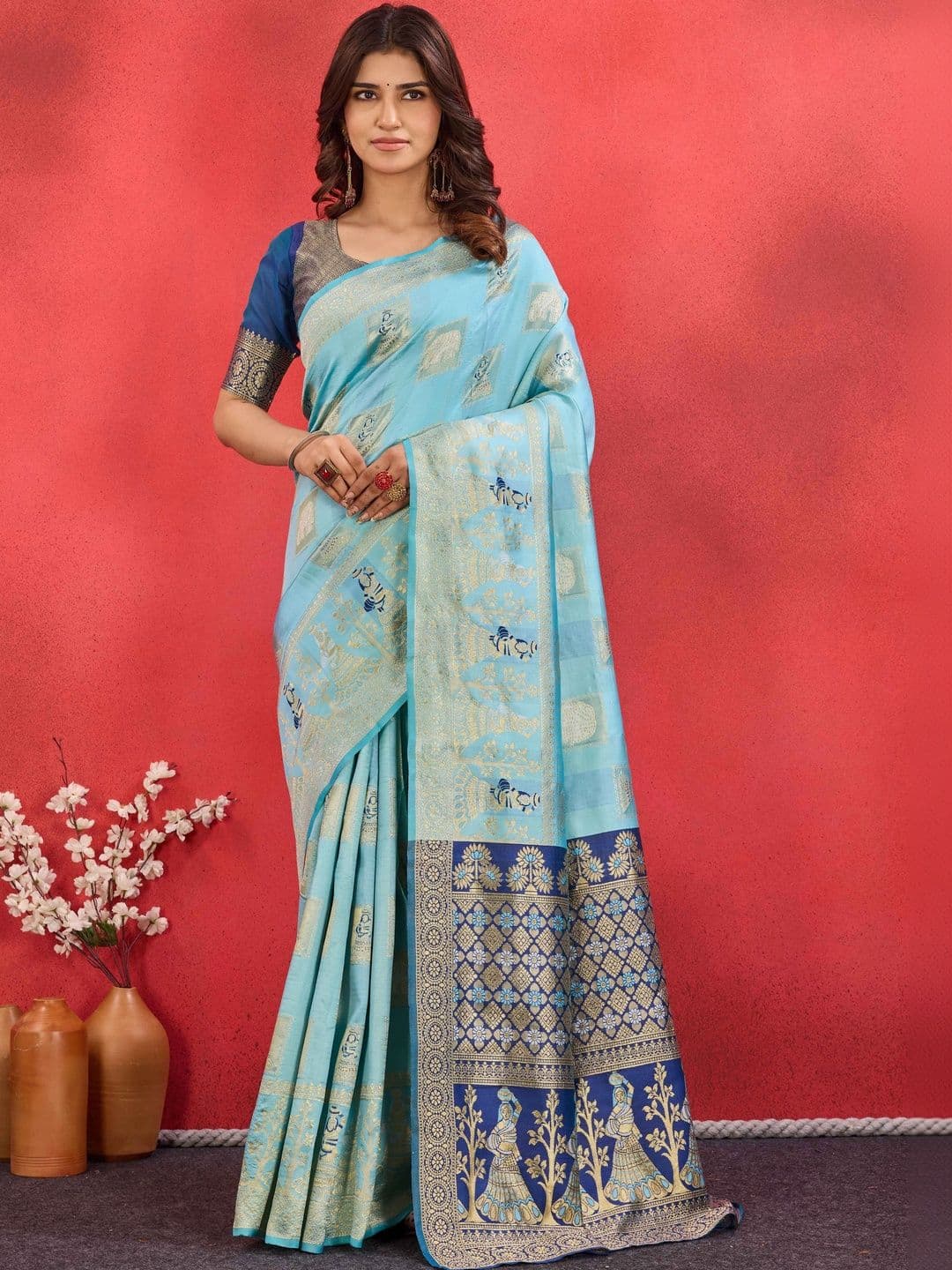 HERE&NOW Woven Design Silk Cotton Patola Saree - view 1