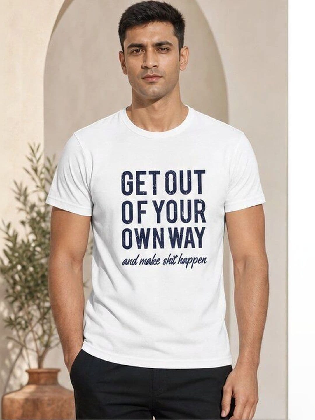 Moda Rapido Men Typography Printed Round Neck Cotton T-shirt - view 1